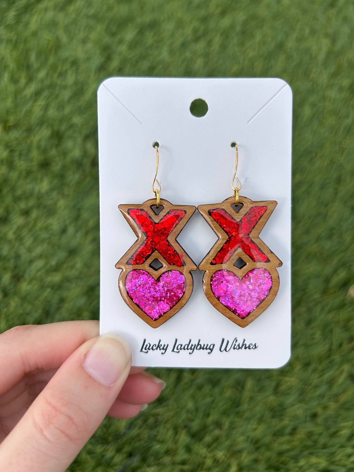XO wooden earrings