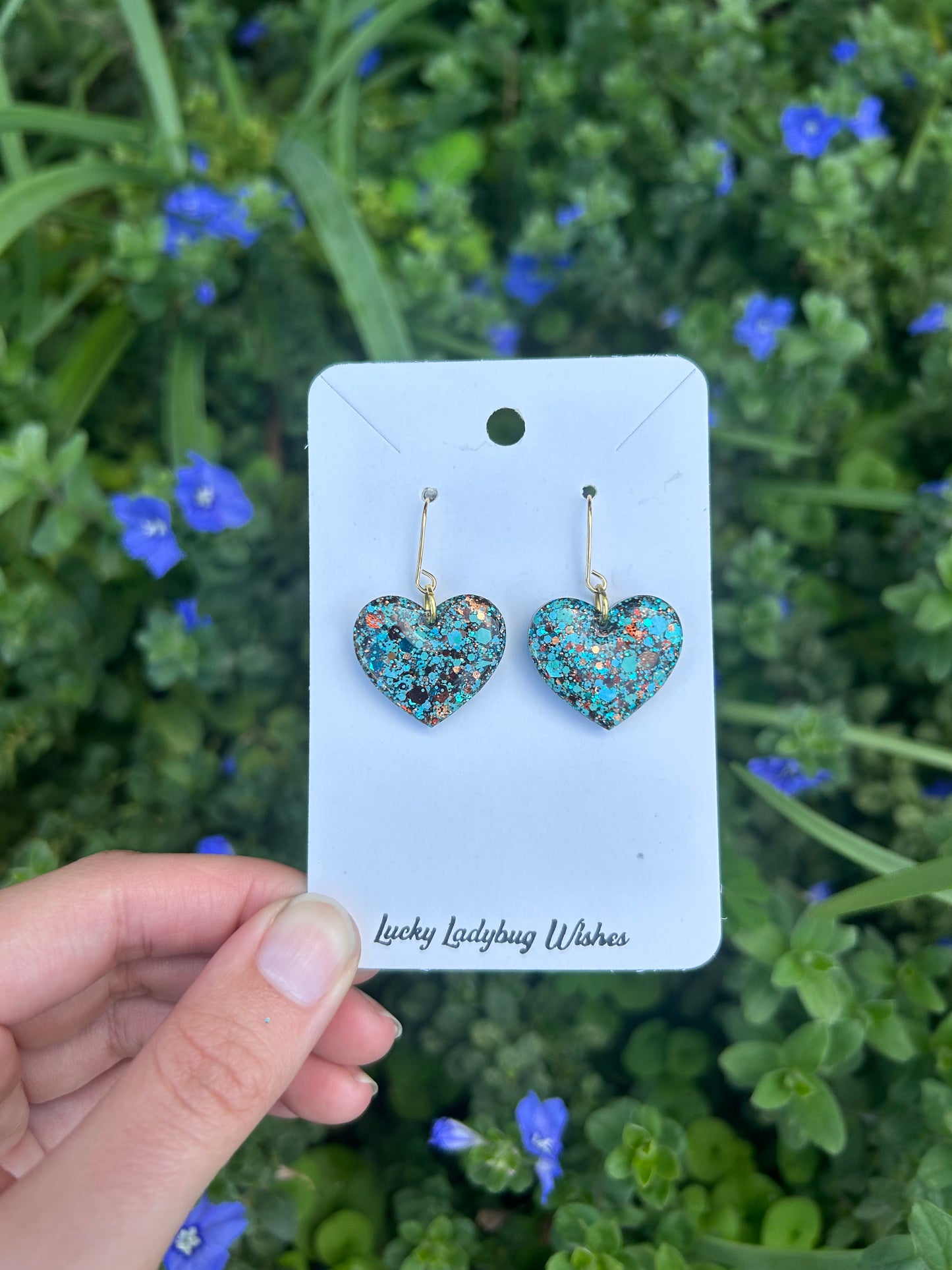 Turquoise heart earrings