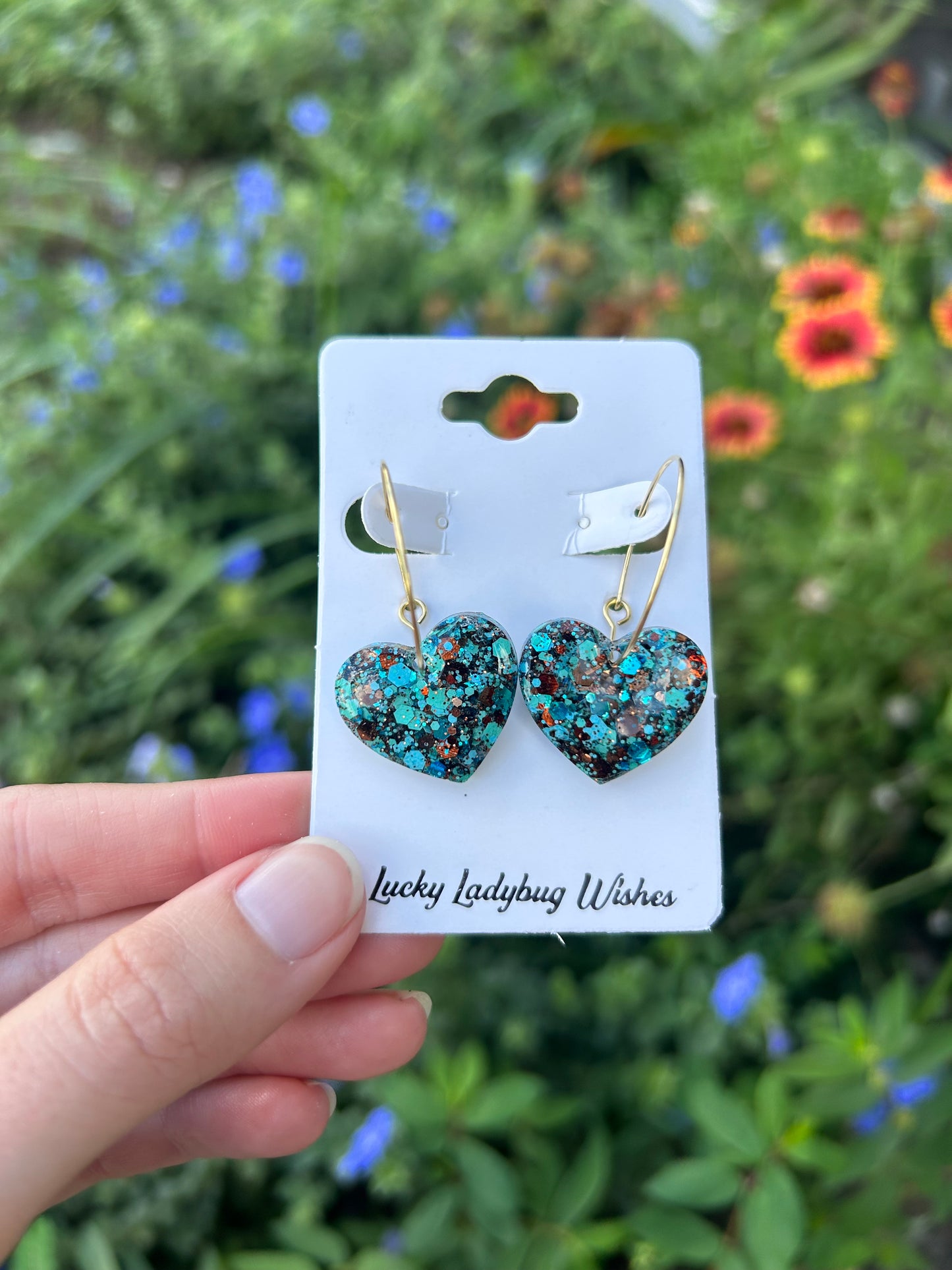 Turquoise heart earrings