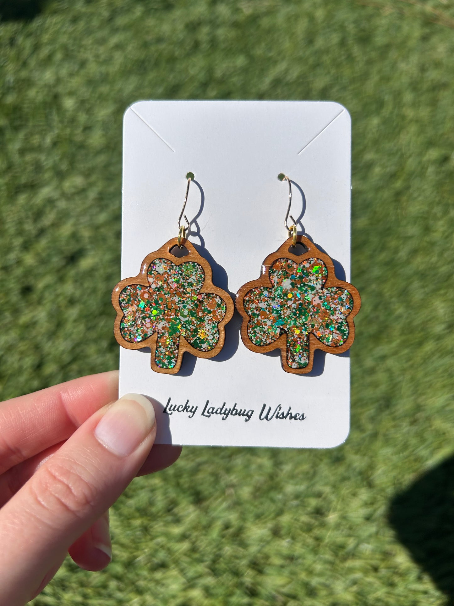 Shamrock Wooden earrings