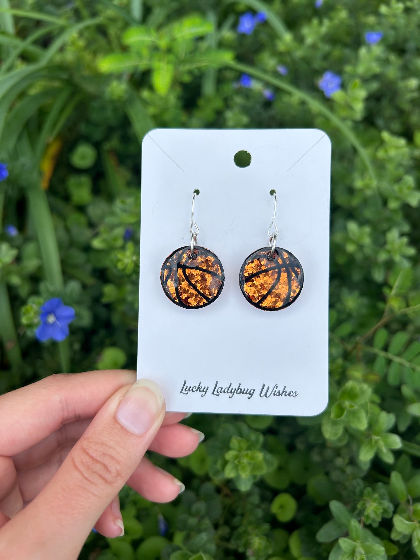 Basketball earrings