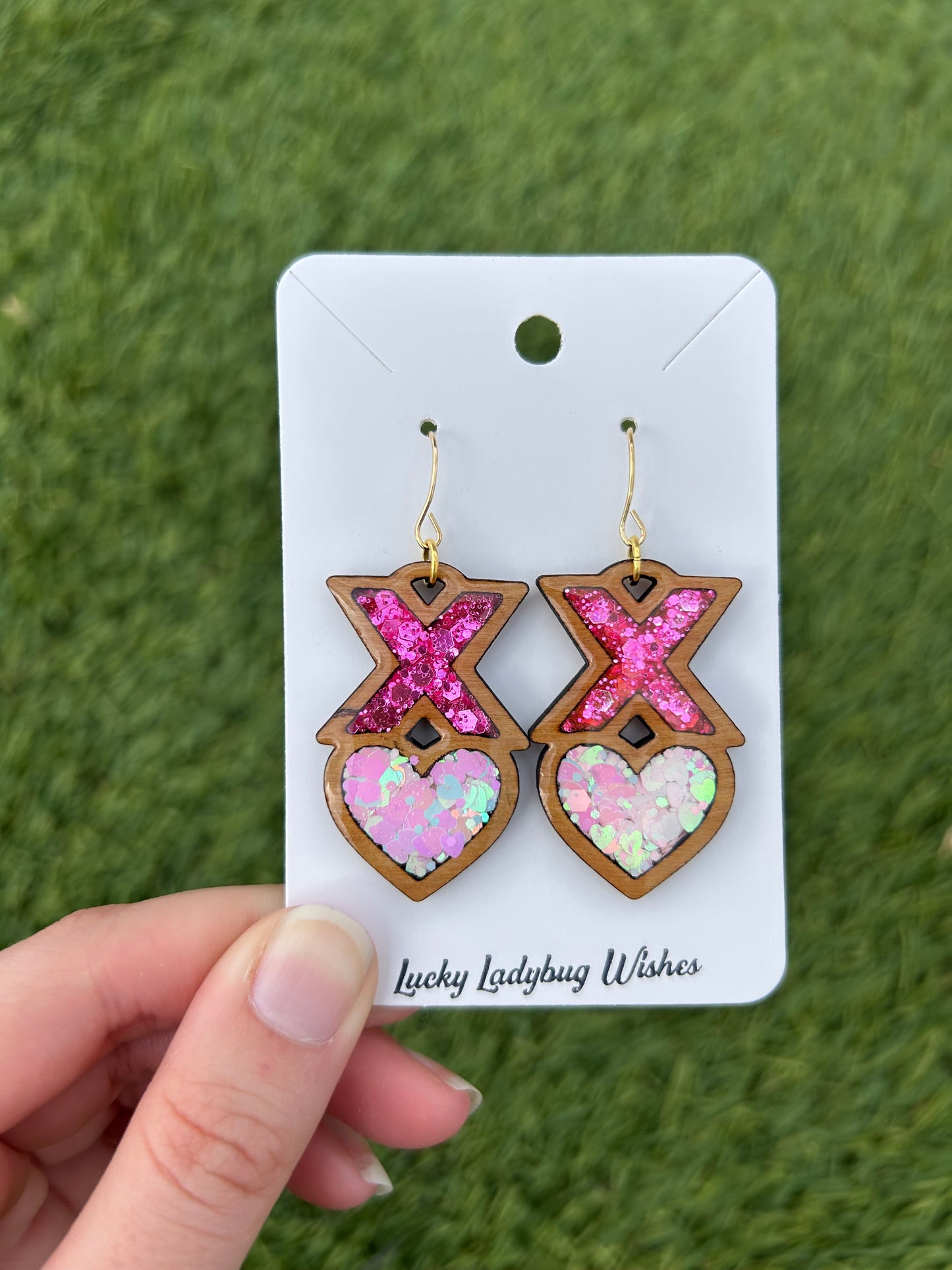 XO wooden earrings