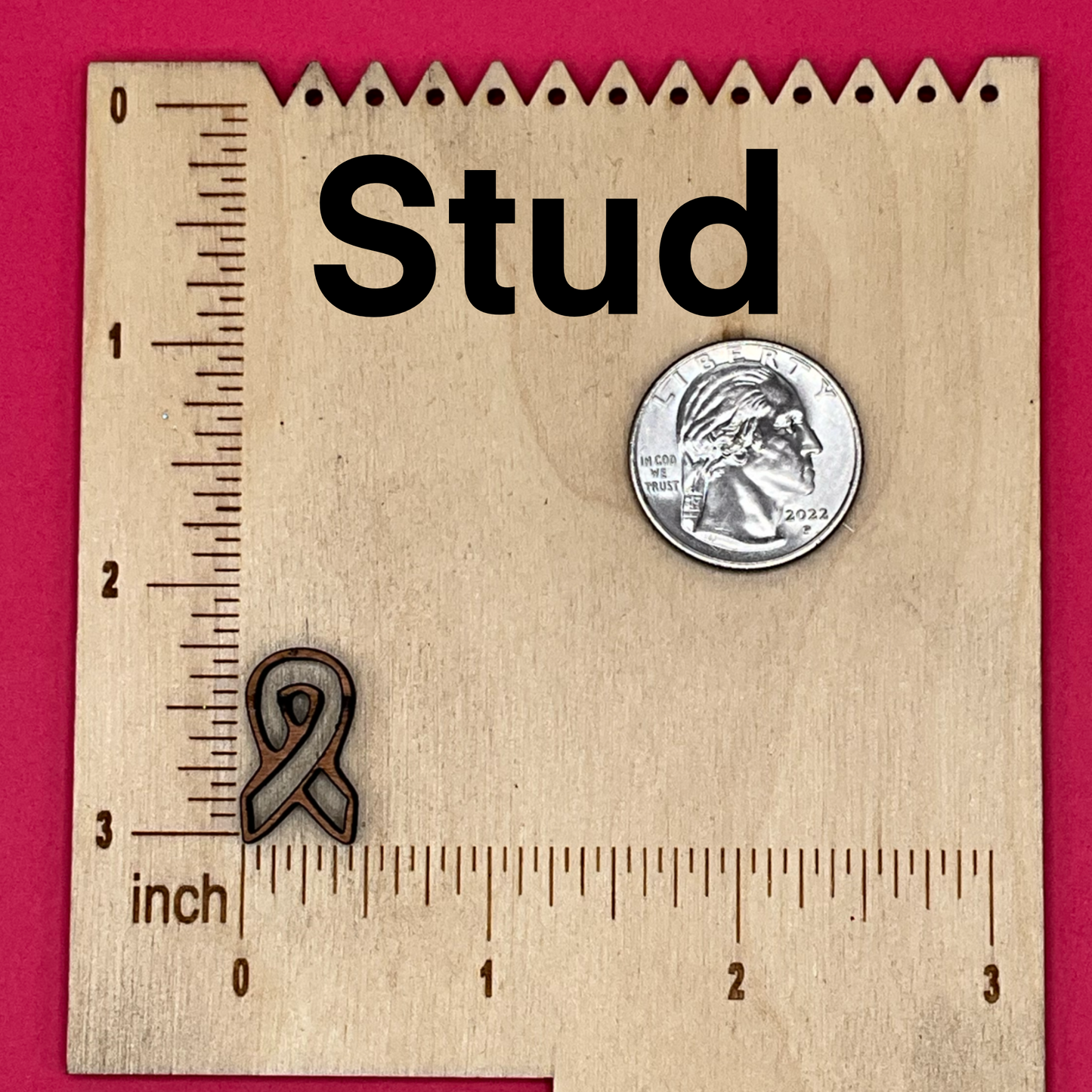 Blank Cancer awareness Ribbon wooden bezel