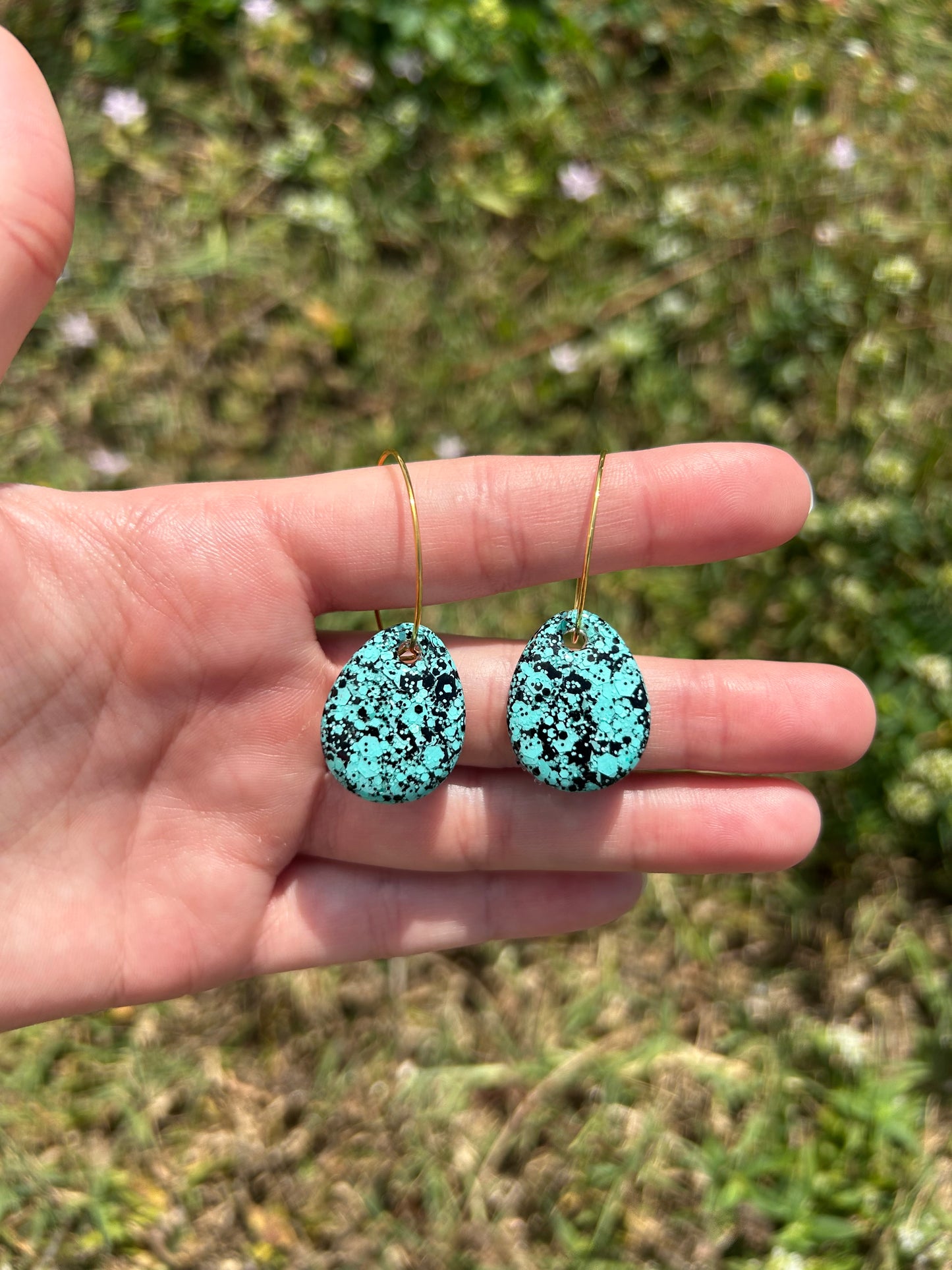 Speckled egg earrings