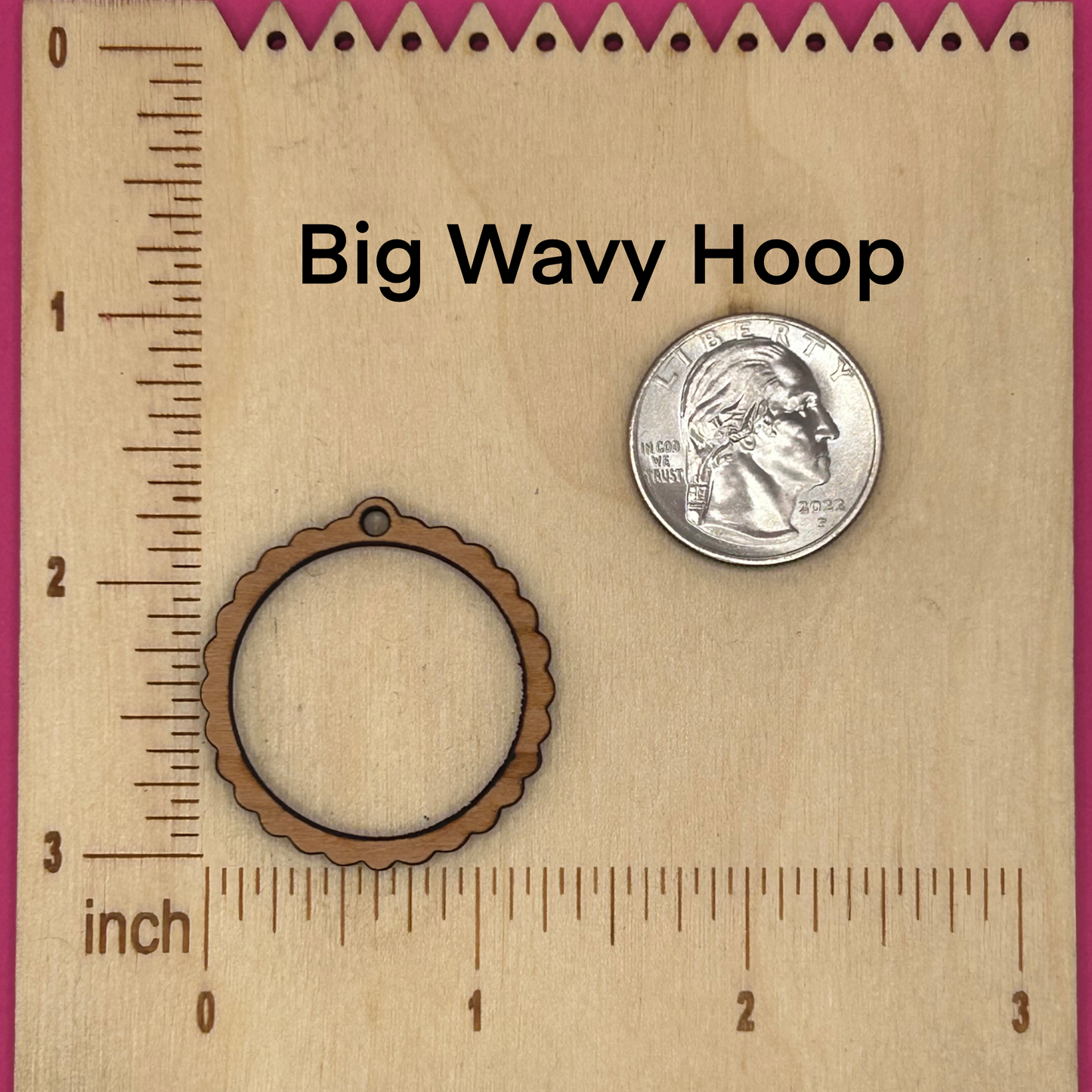 Blank Wavy Hoop wooden bezels