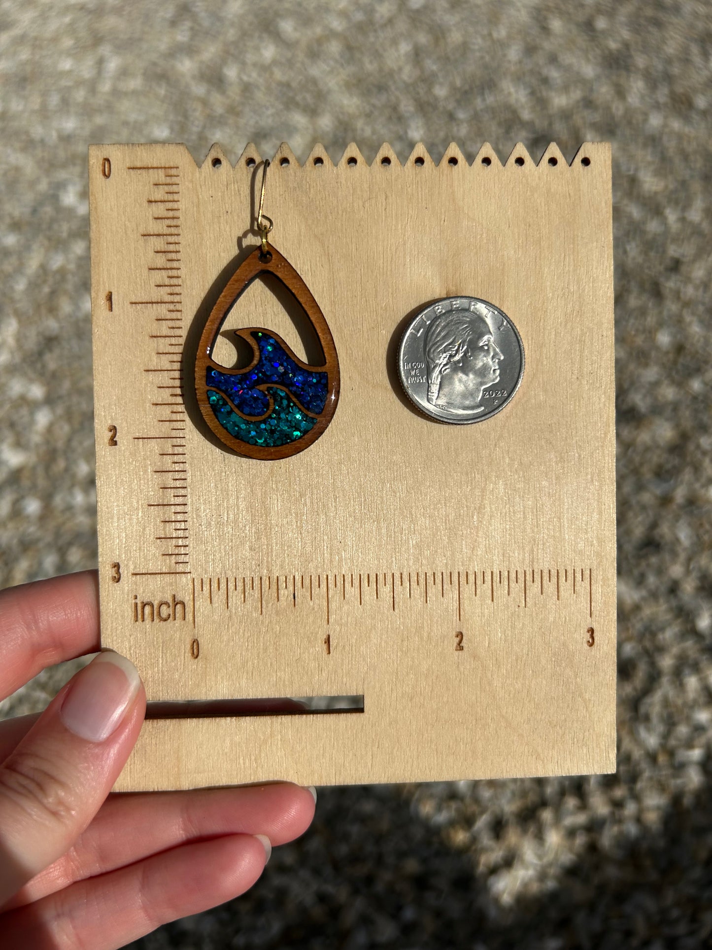 Double wave teardrop earrings