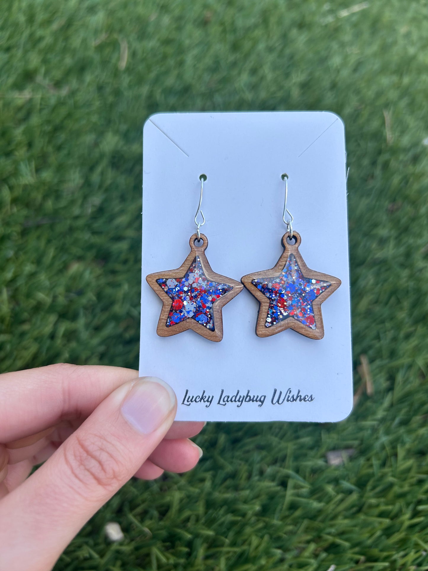 Star wooden earrings
