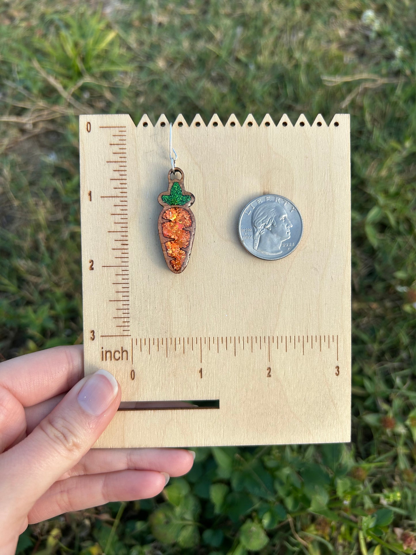 Carrot wooden earrings
