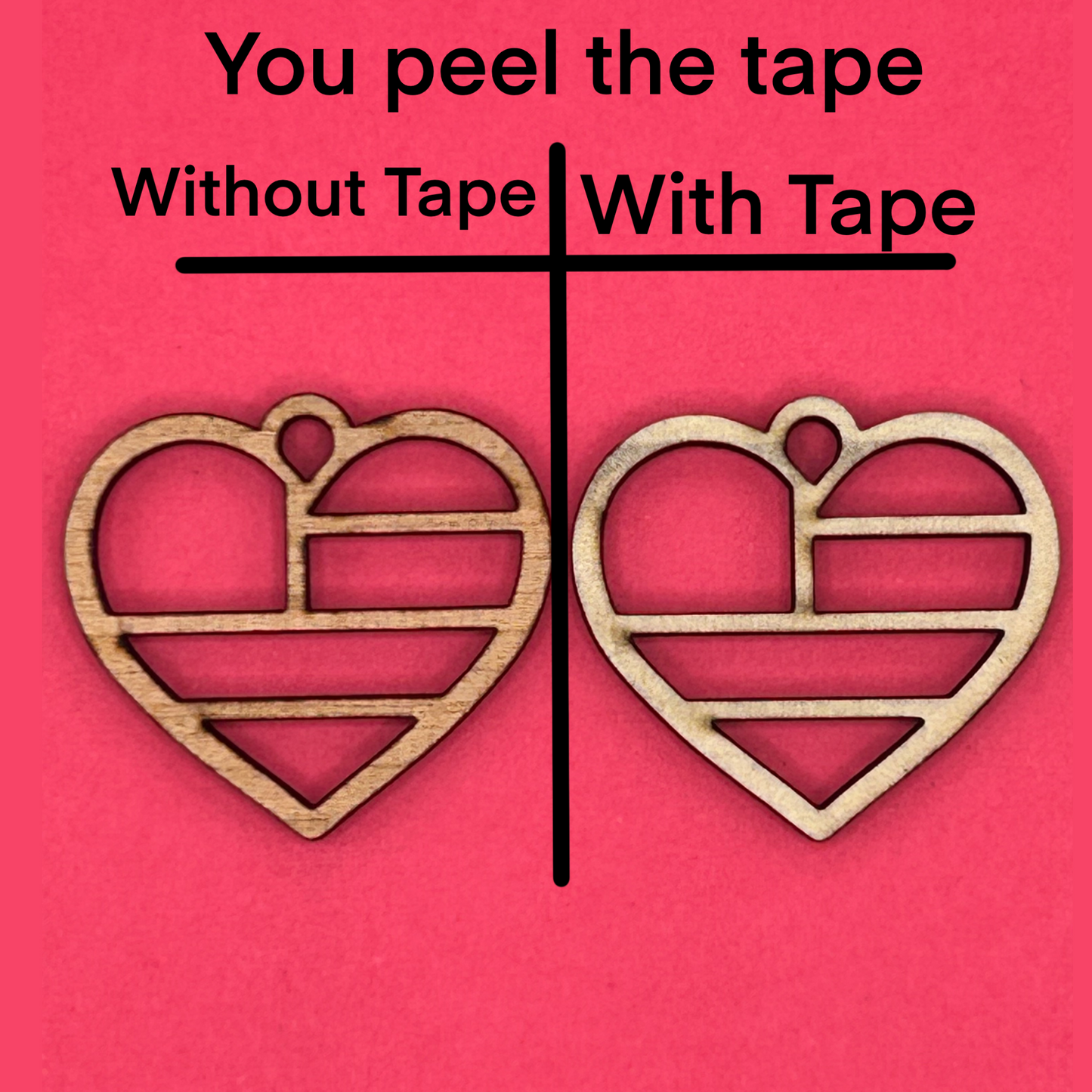 Blank American Heart wooden bezels