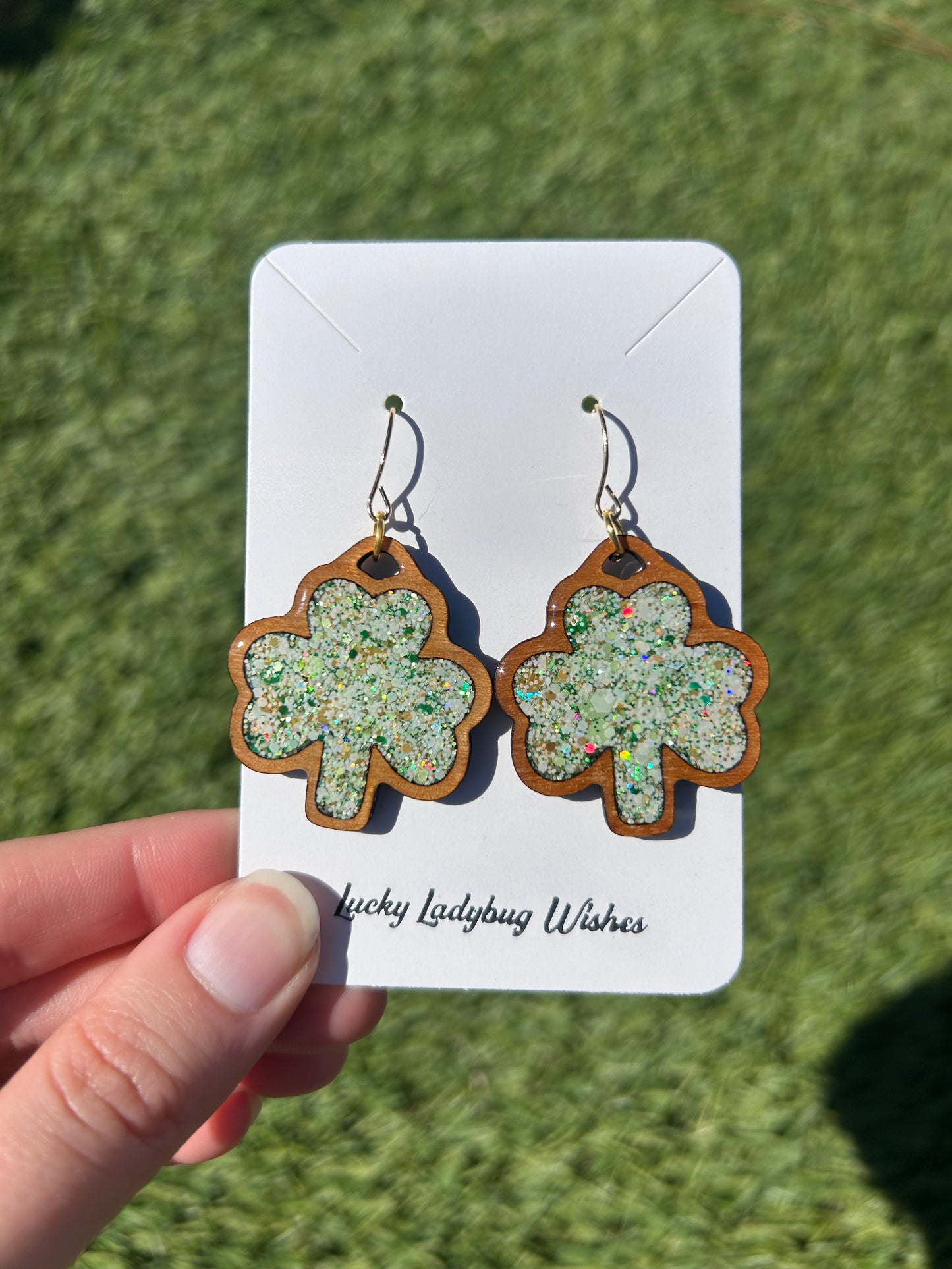 Shamrock Wooden earrings