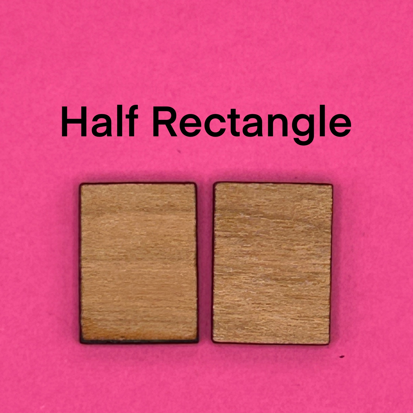 Blank half rectangle wooden bezels