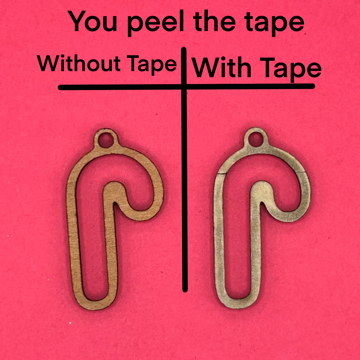 Blank Empty Candy Cane wooden bezel