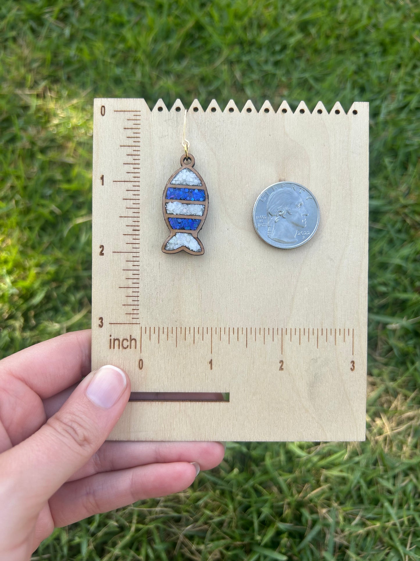 Fish wooden earrings