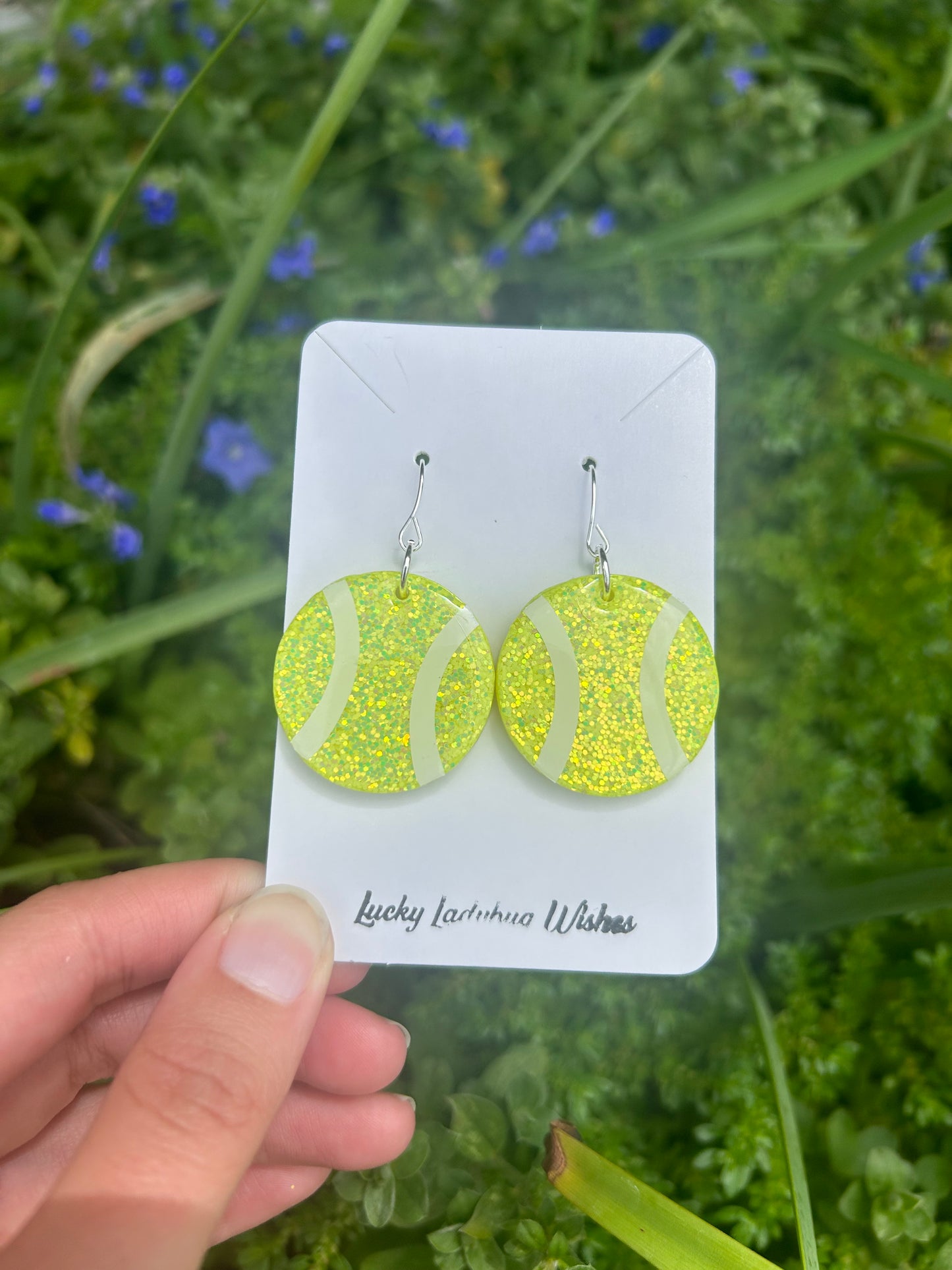 Tennis ball earrings