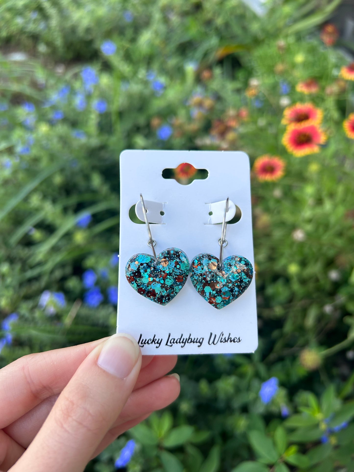 Turquoise heart earrings