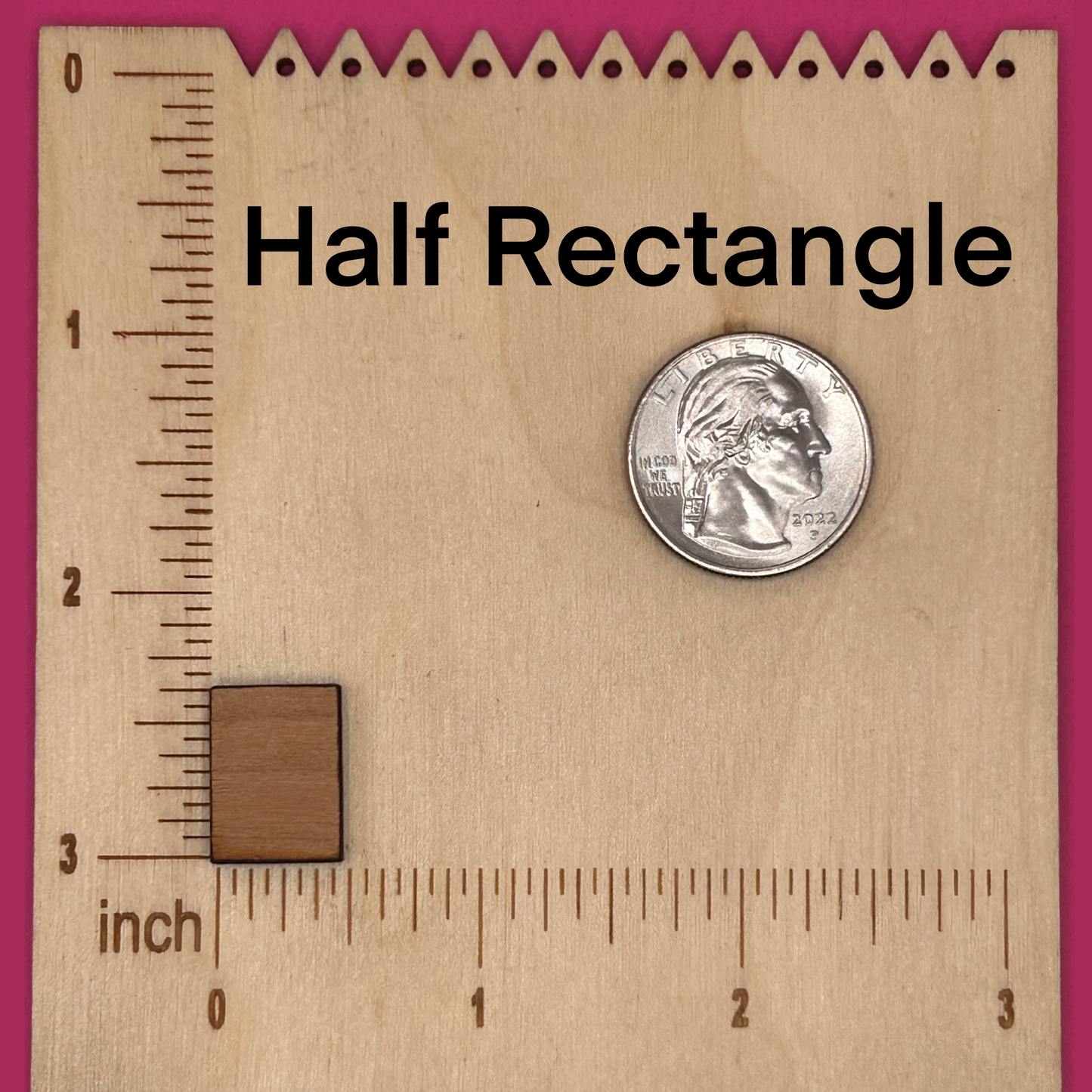 Blank half rectangle wooden bezels