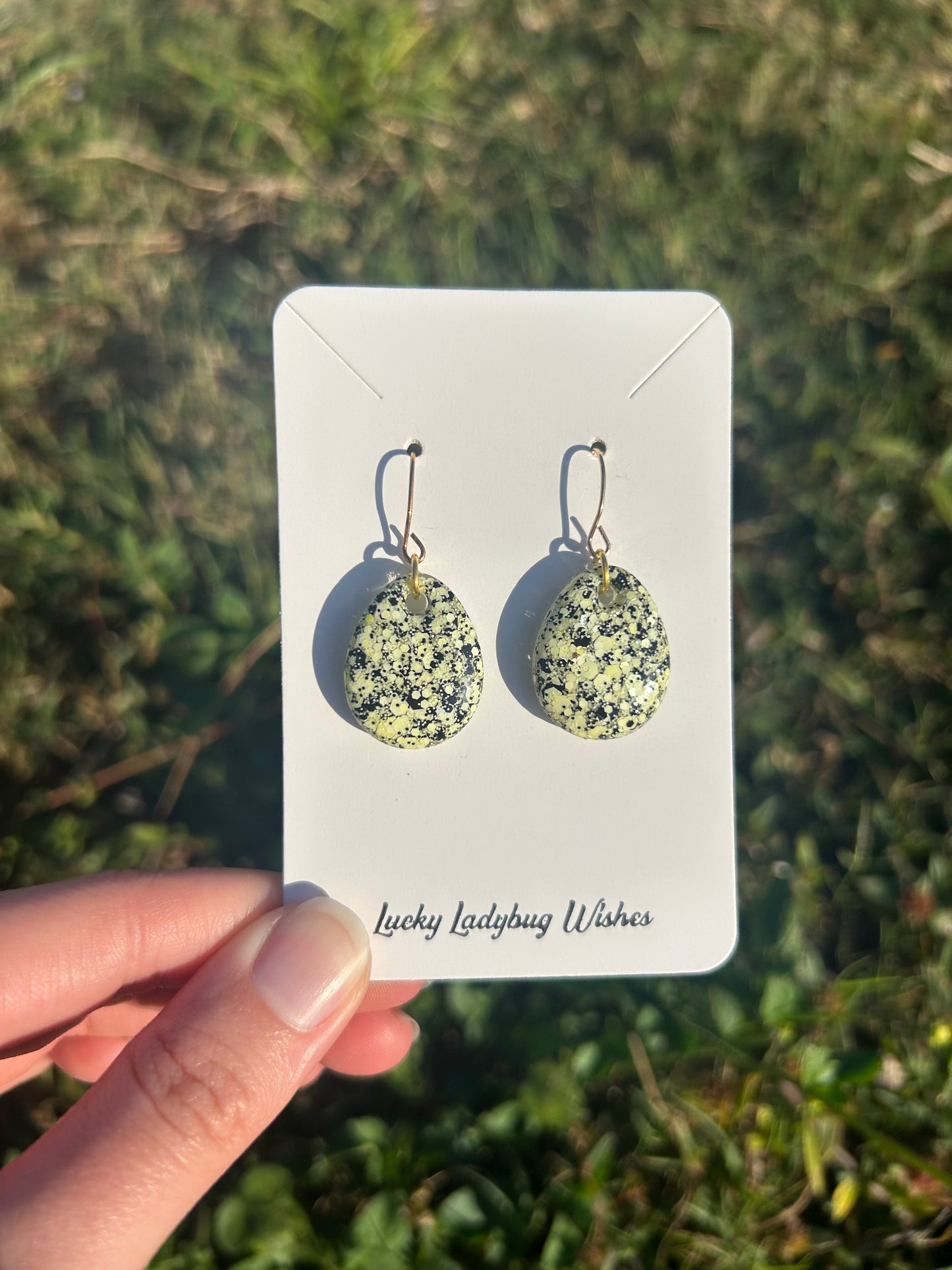 Speckled egg earrings