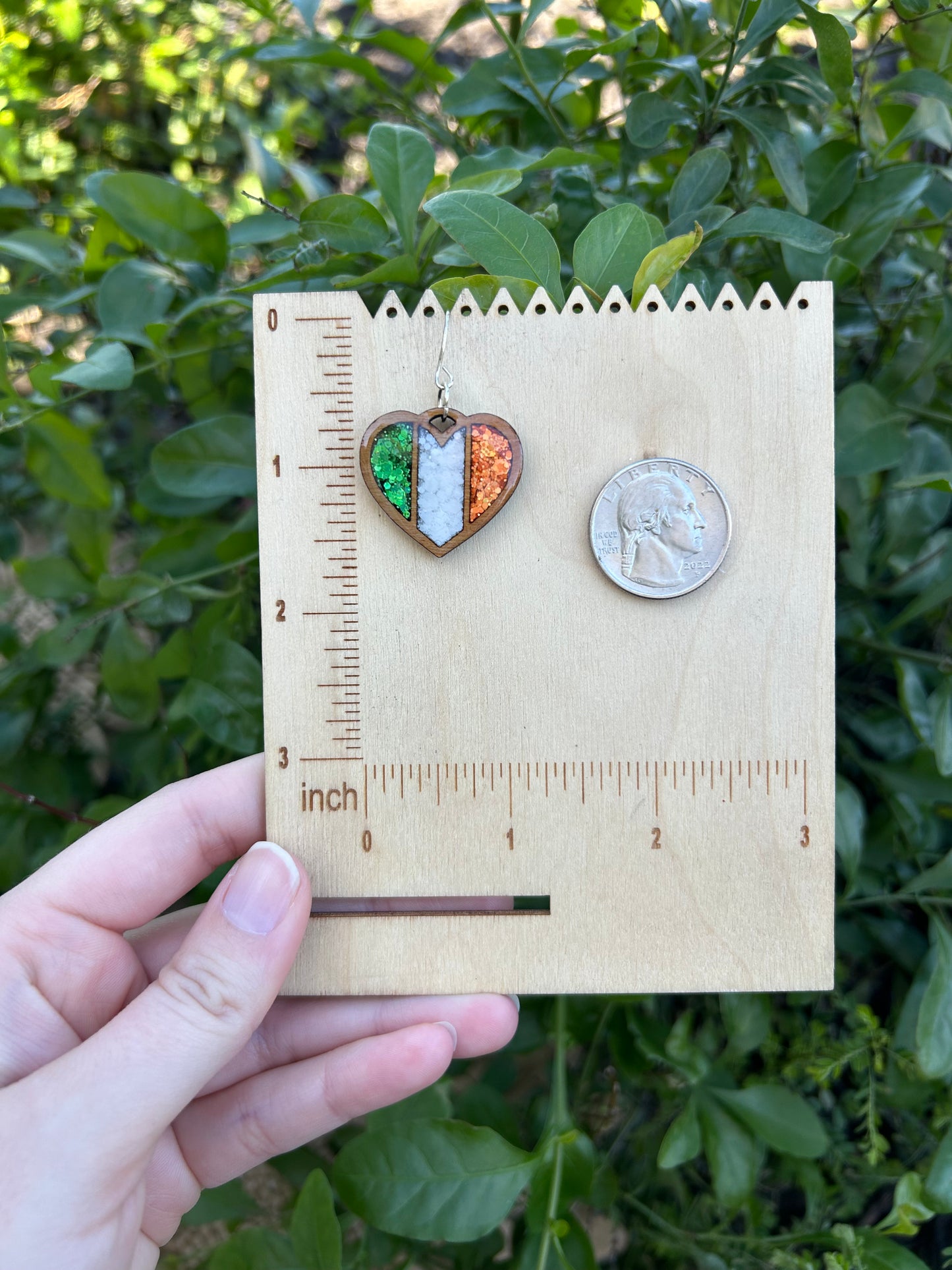 Irish Flag Heart earrings