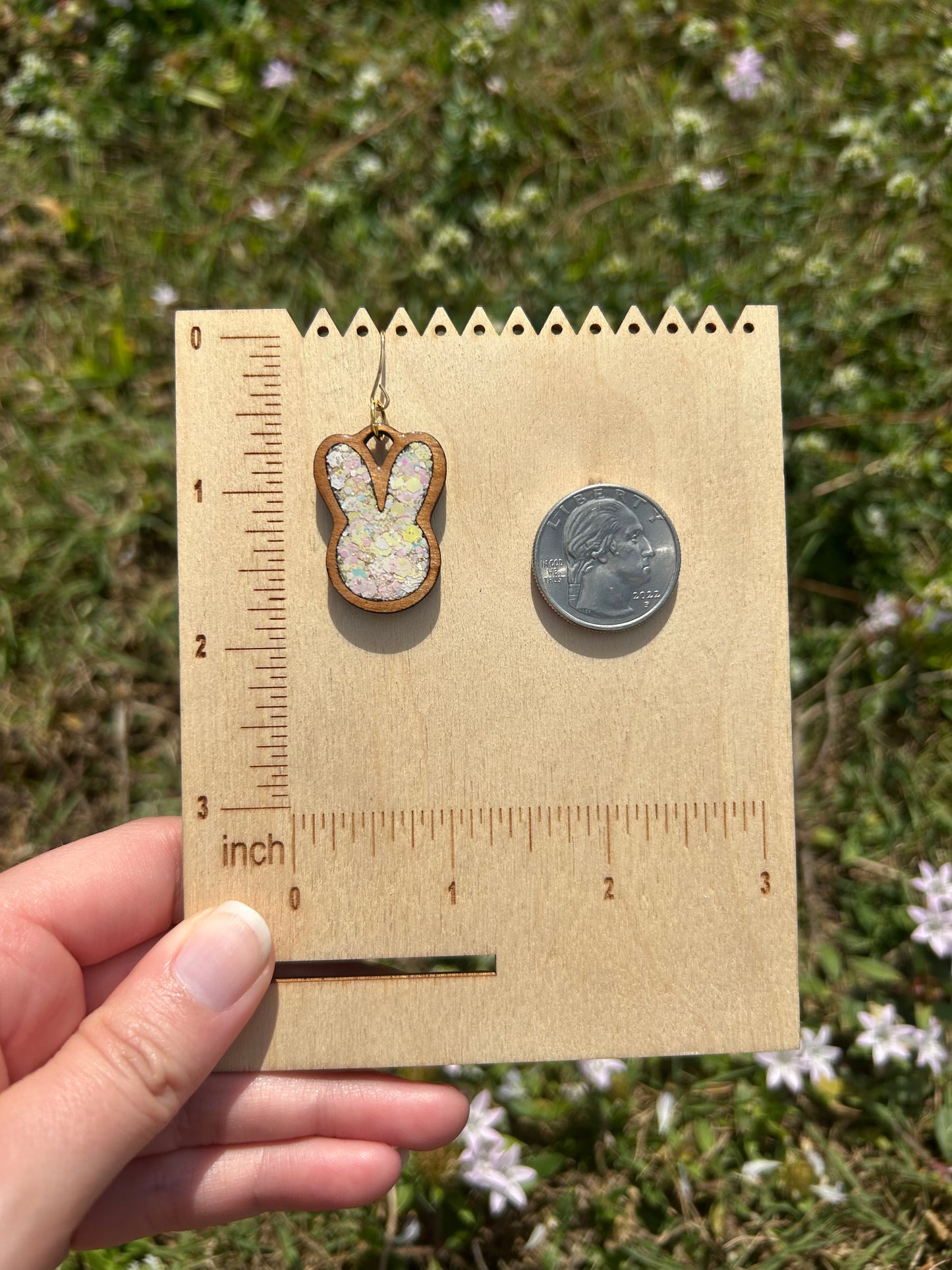 Bunny wooden earrings