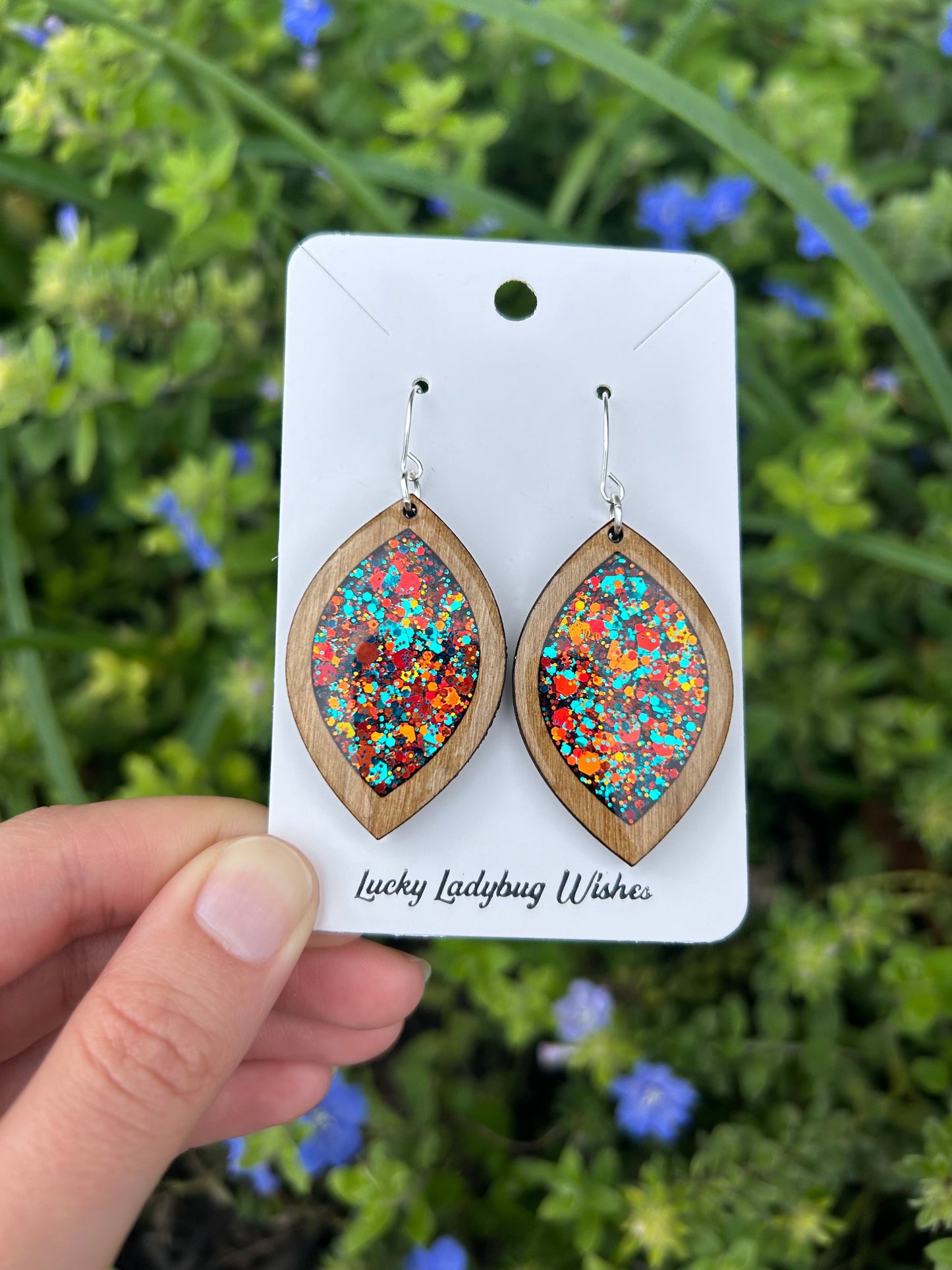 Faith wooden earrings