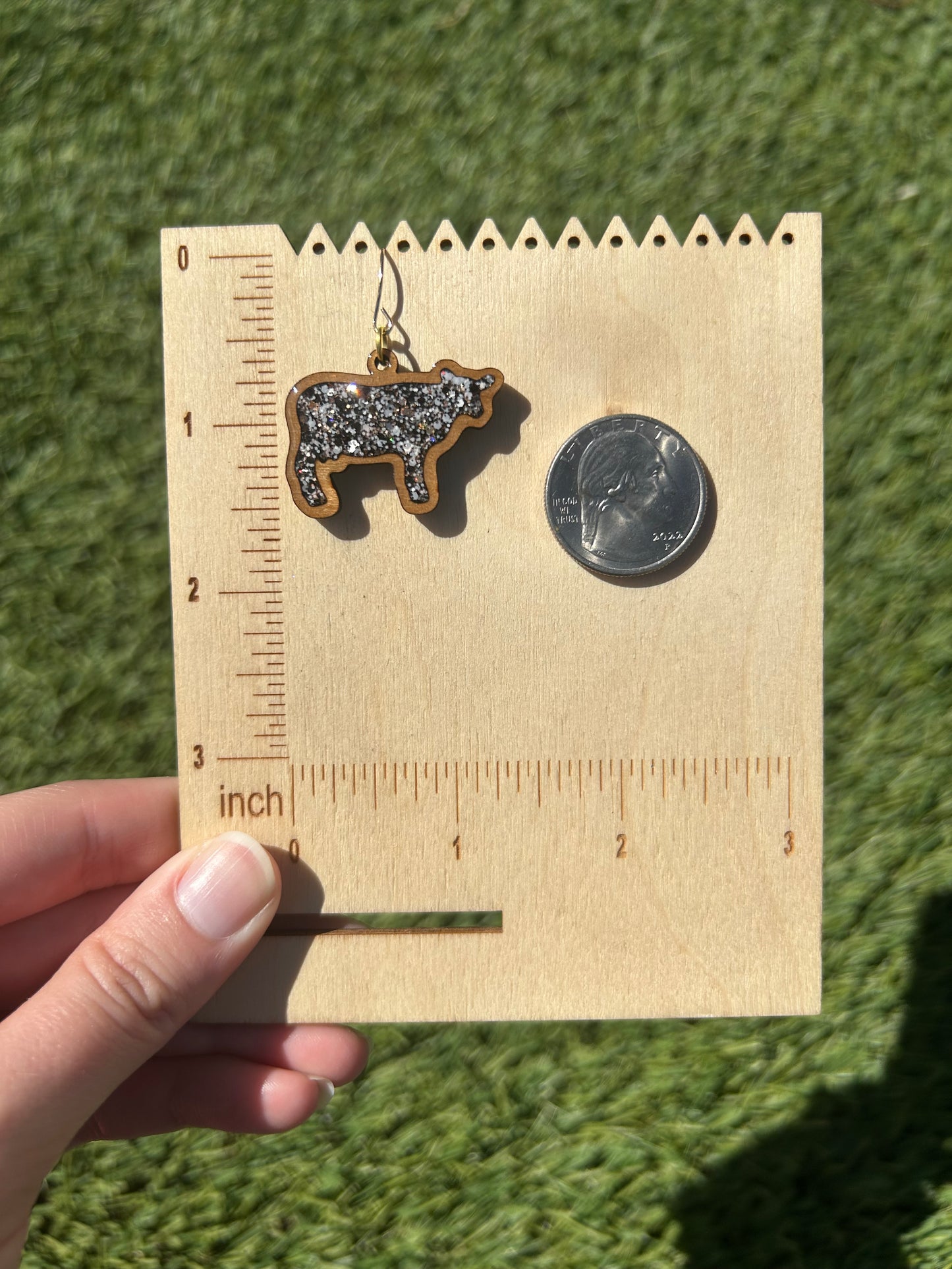 Cow wooden earrings