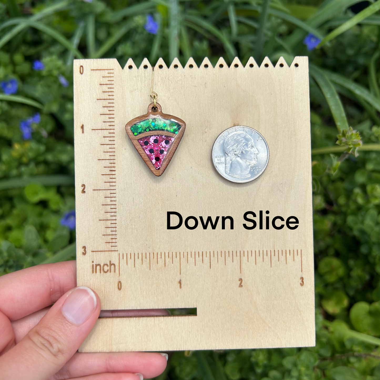 Watermelon slice earrings