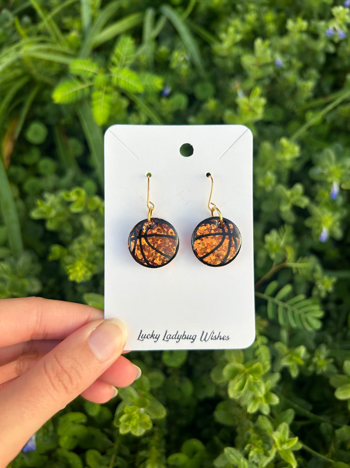 Basketball earrings