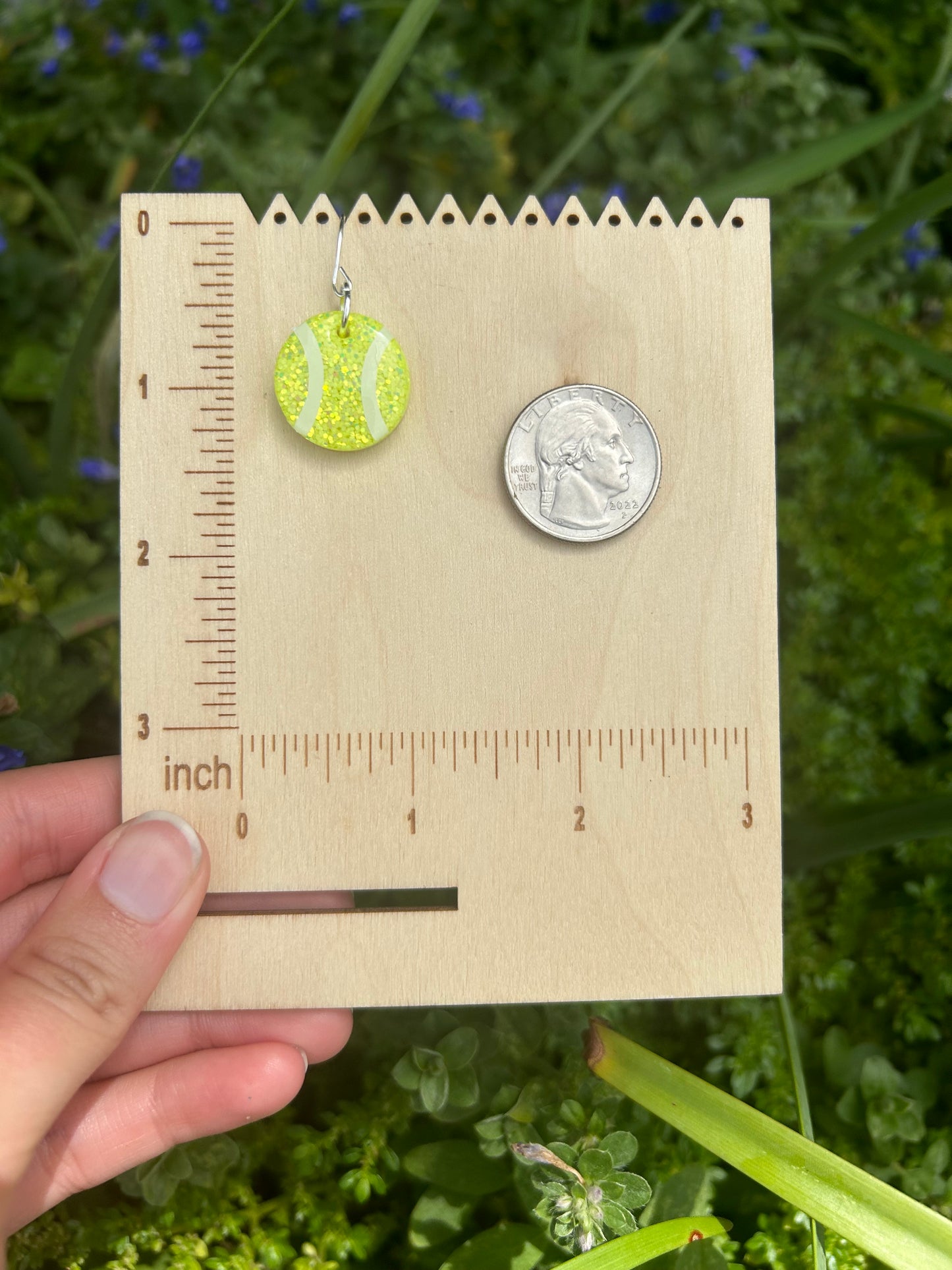 Tennis ball earrings