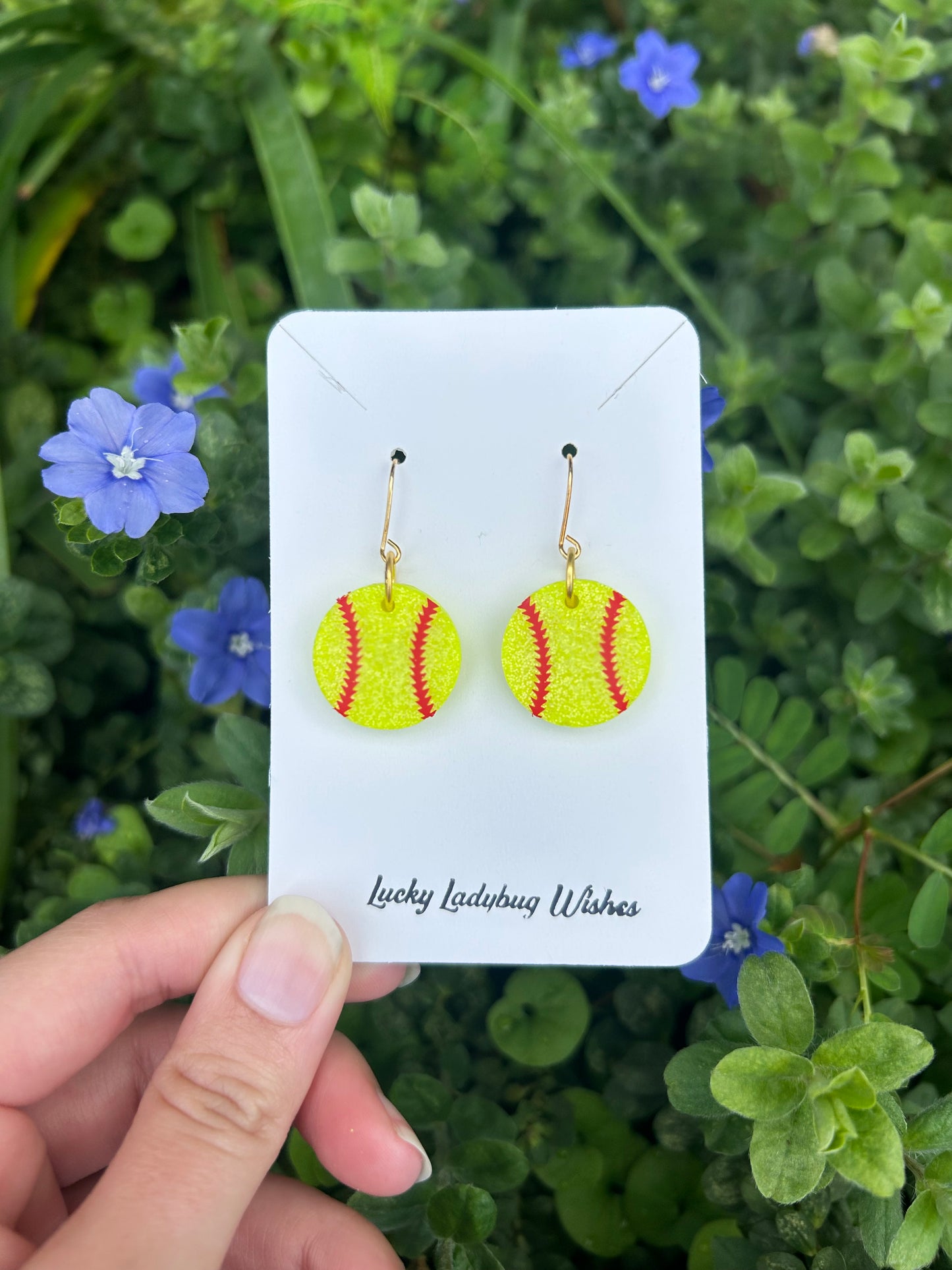 Softball earrings