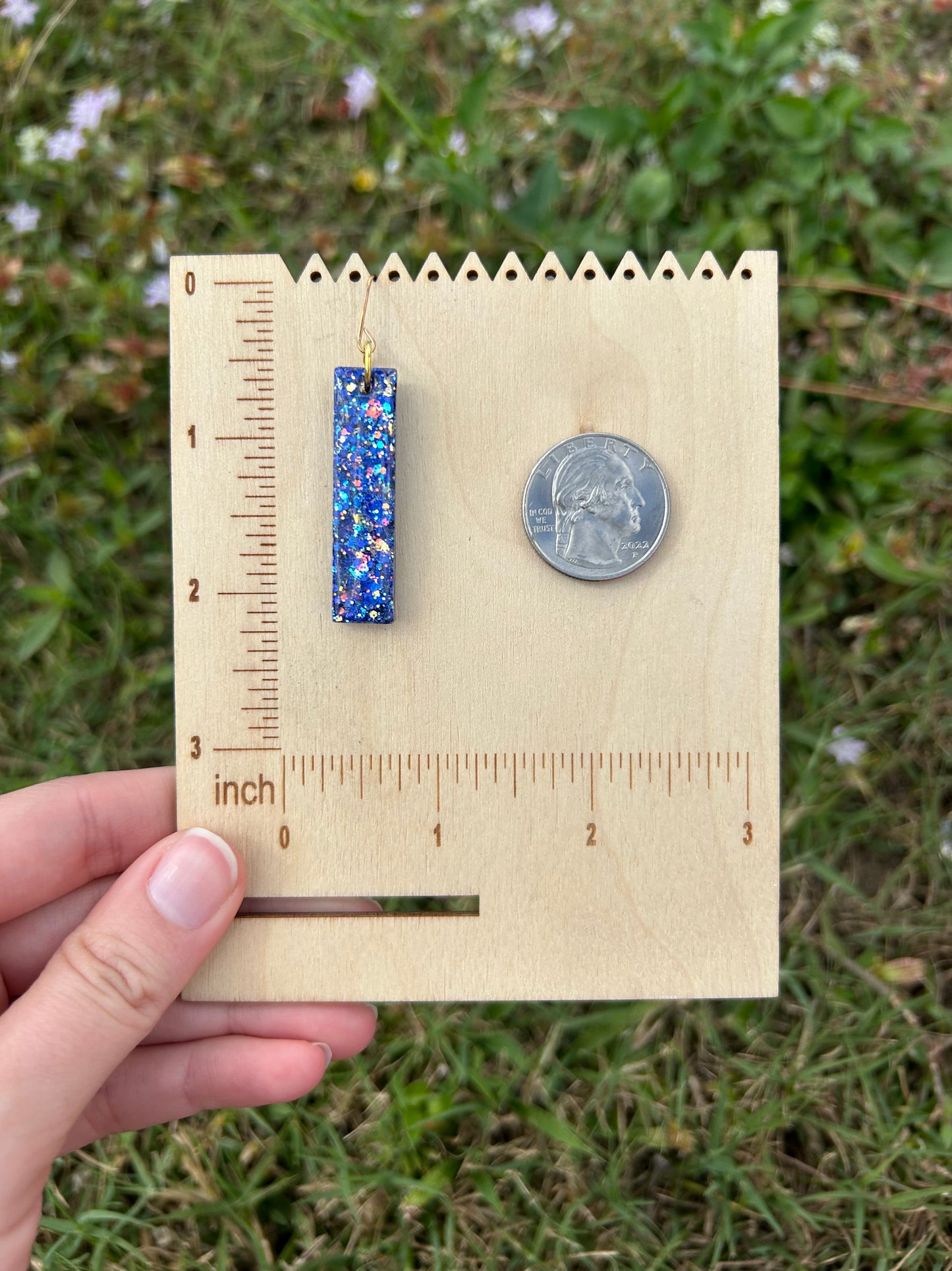 Small Blue jay earrings
