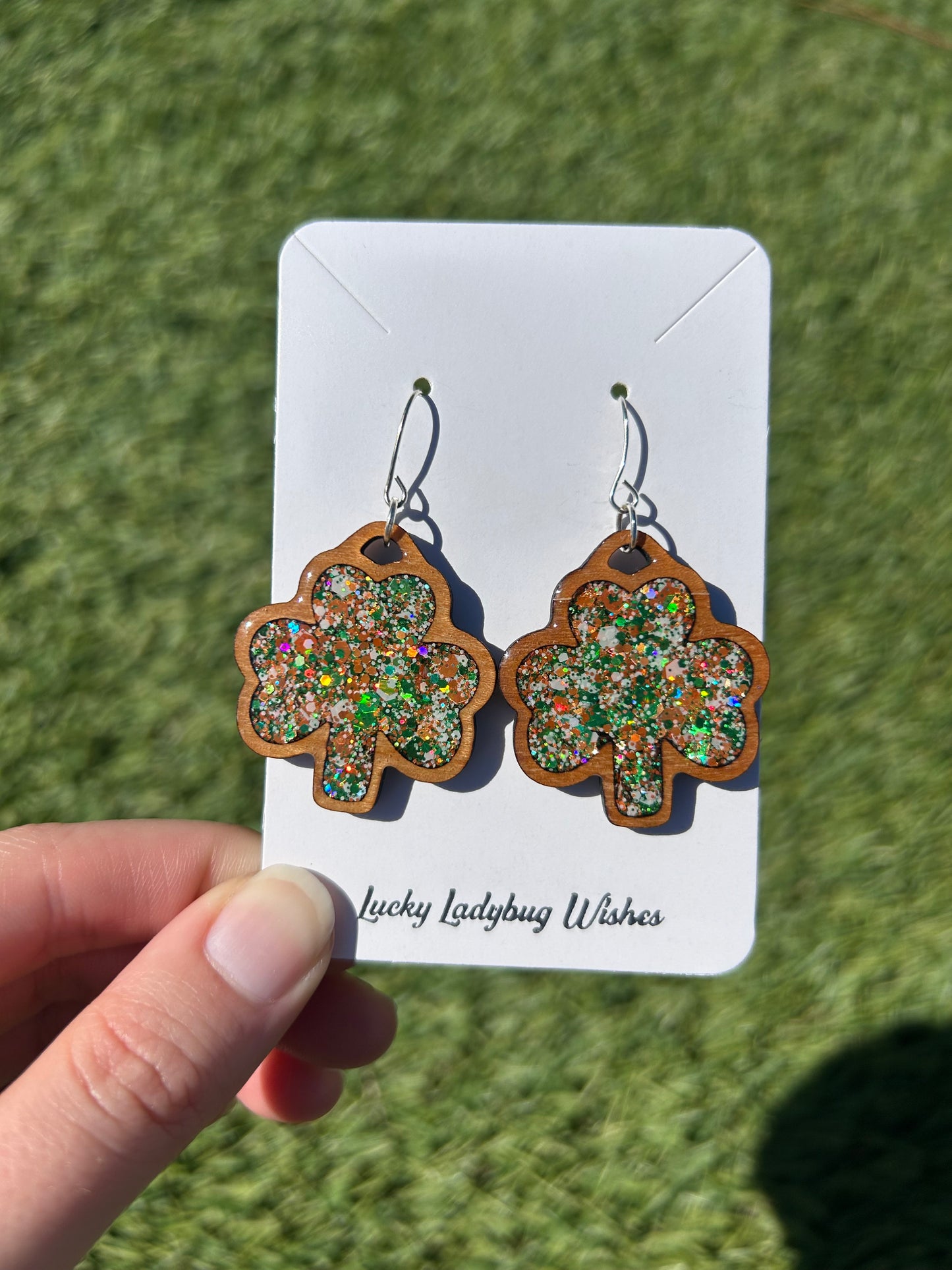 Shamrock Wooden earrings