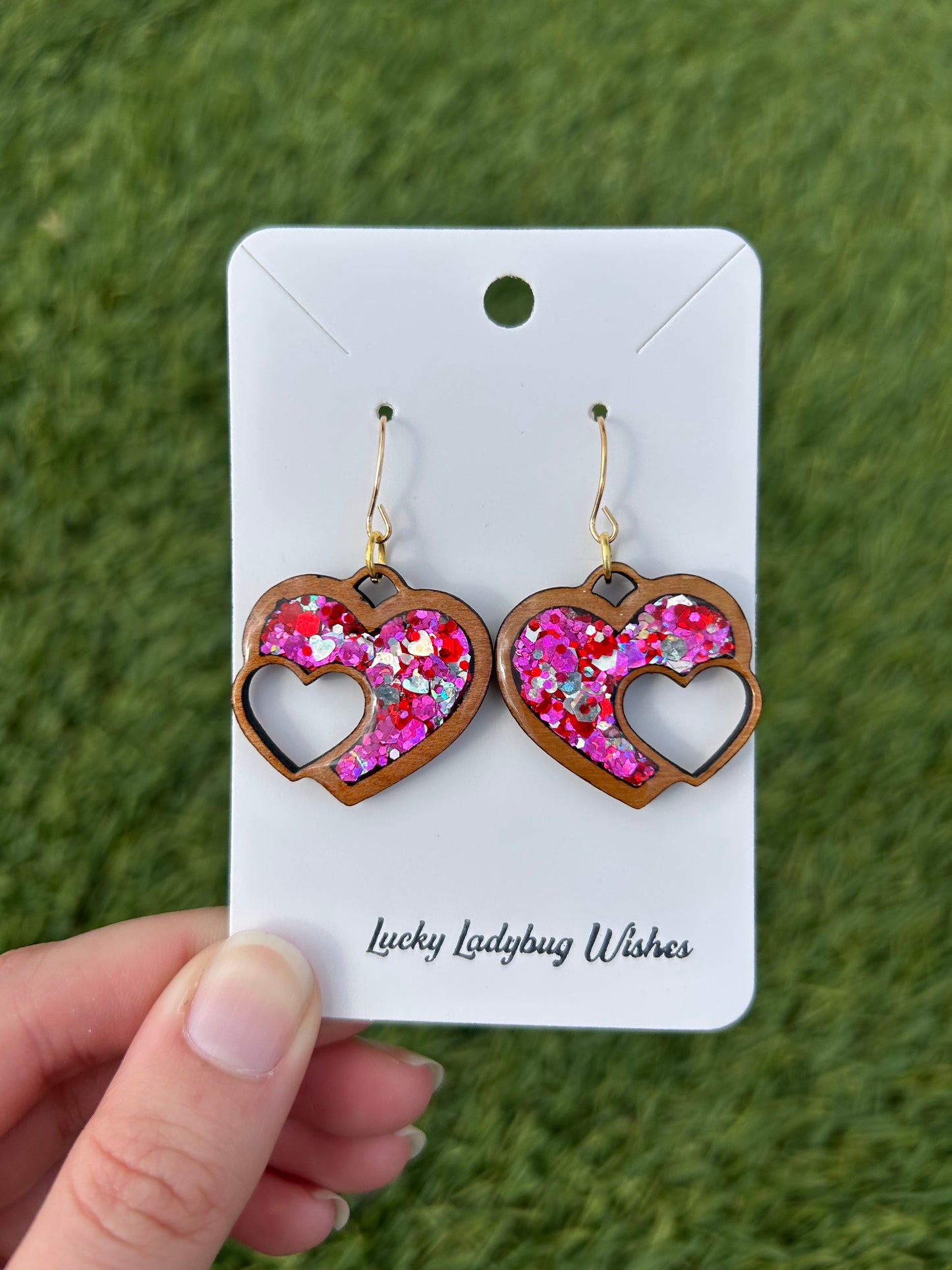 Double heart earrings