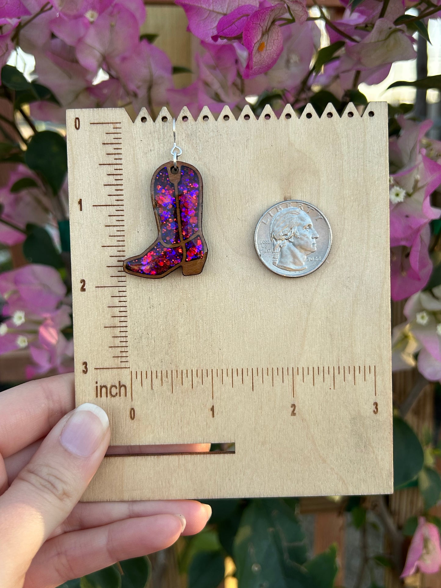 Valentines Cowgirl Boot earrings
