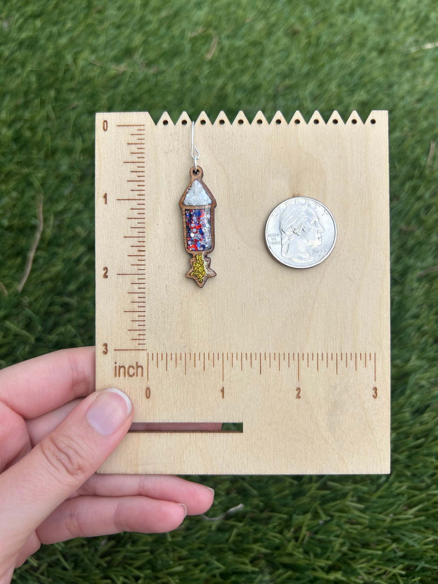 Full Fireworks wooden earrings
