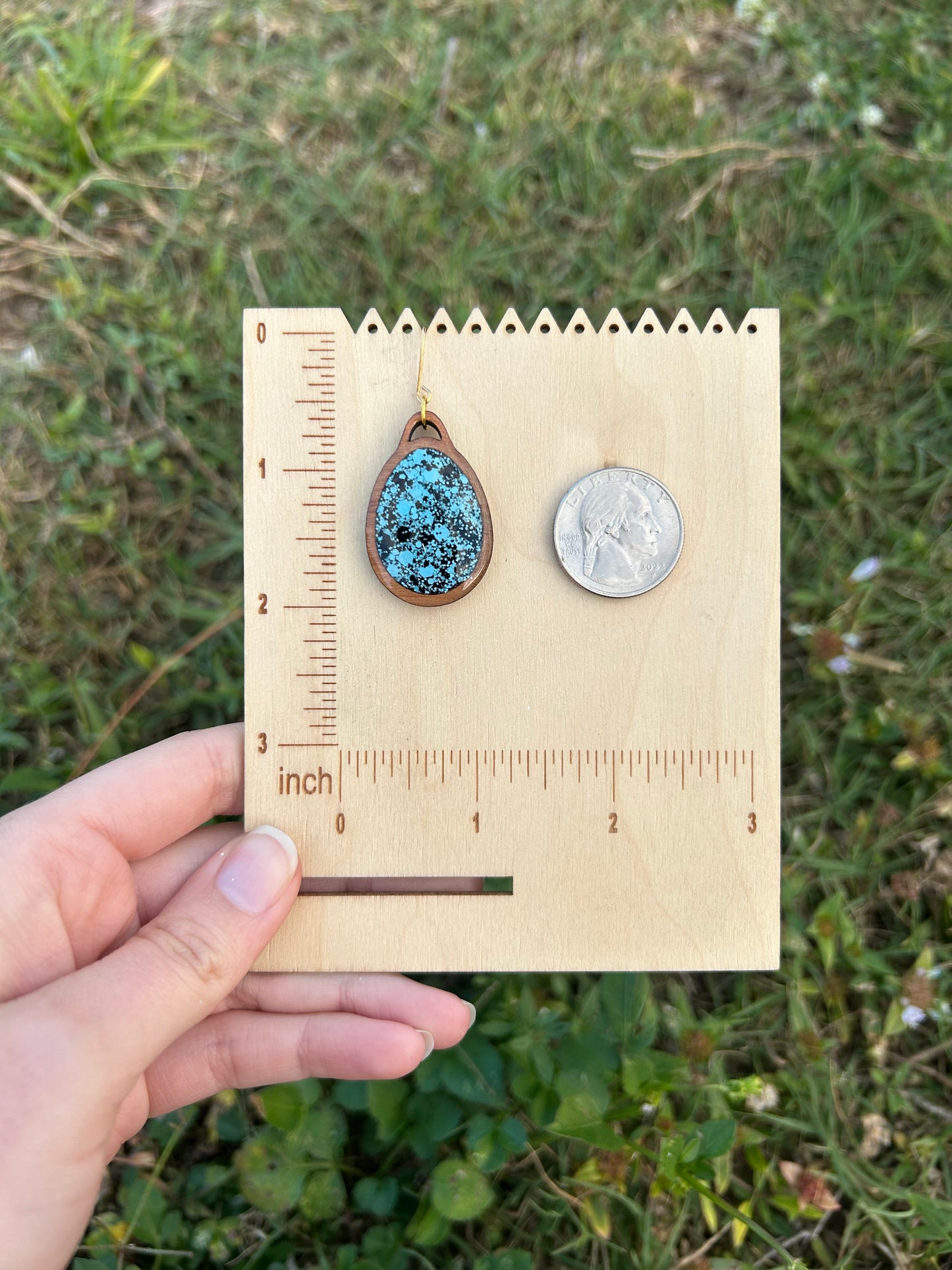 Egg wooden earrings