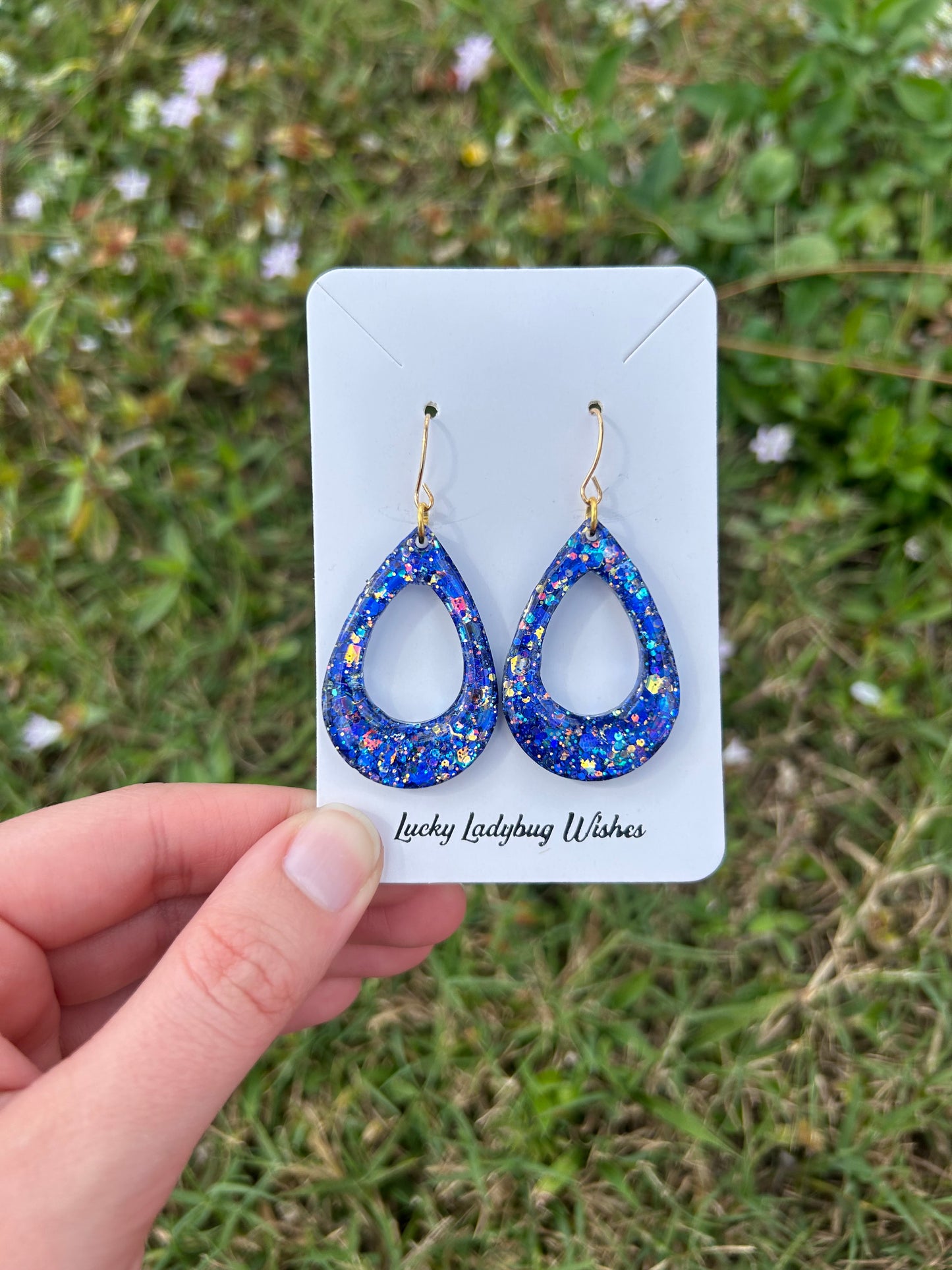 Small Blue jay earrings