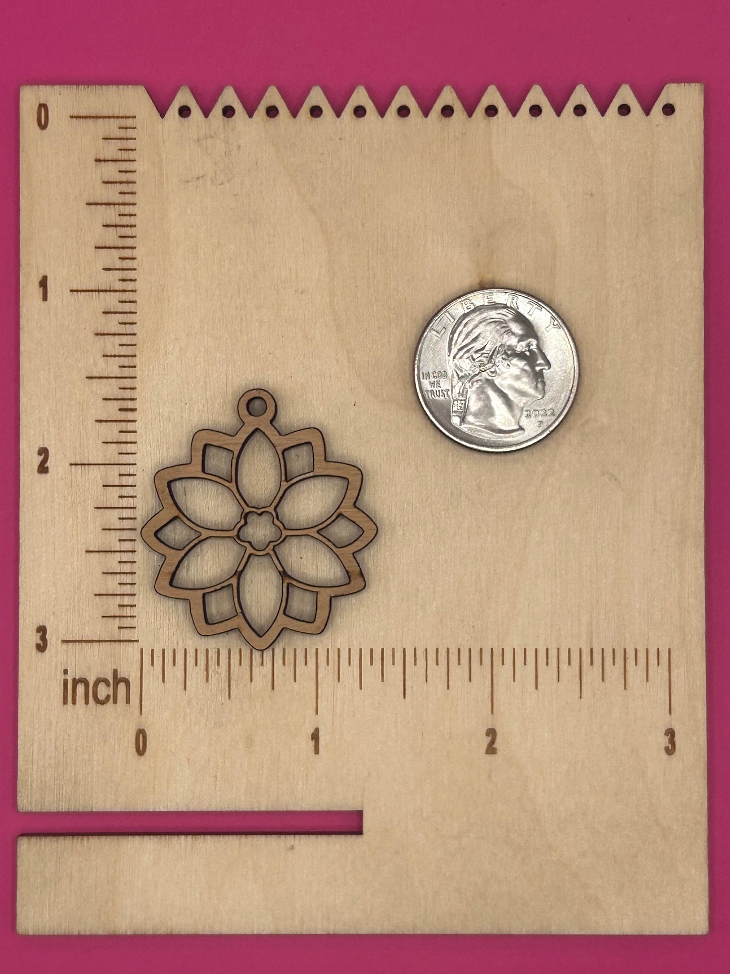 Blank poinsettia wooden bezel