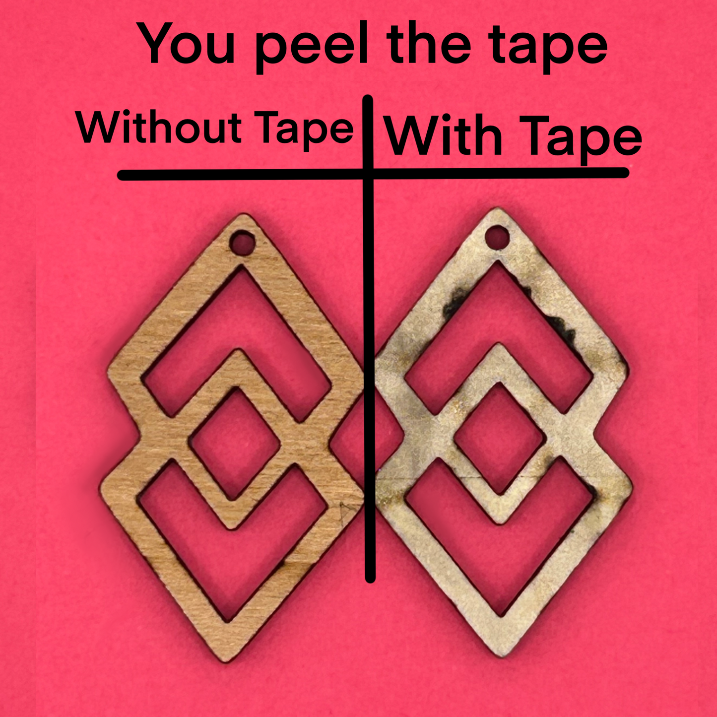 Blank double diamond wooden bezels