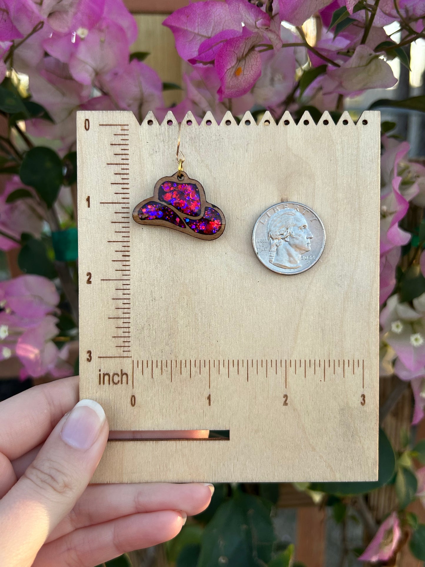 Valentines Cowgirl Hat earrings
