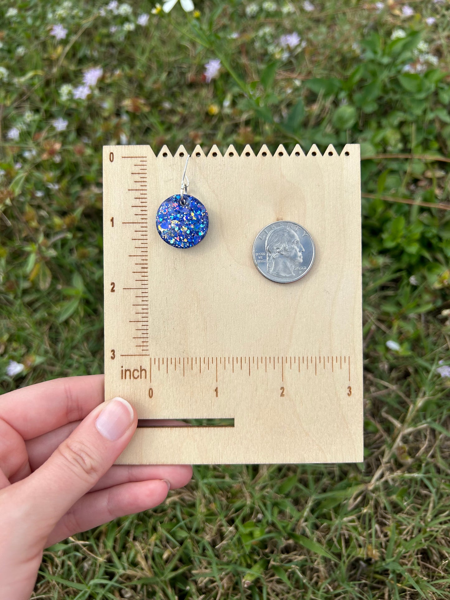 Small Blue jay earrings