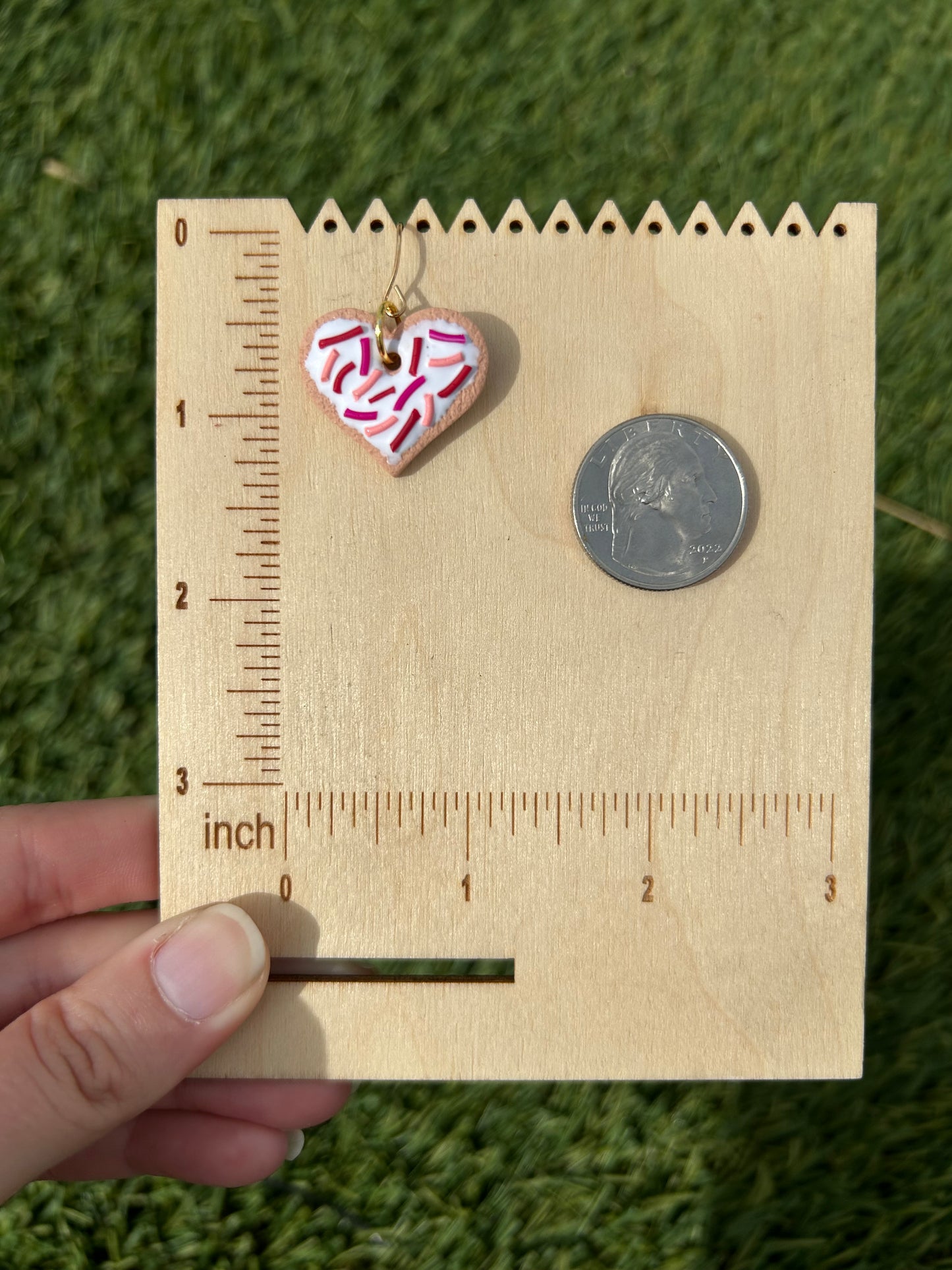 Sugar cookie heart earrings
