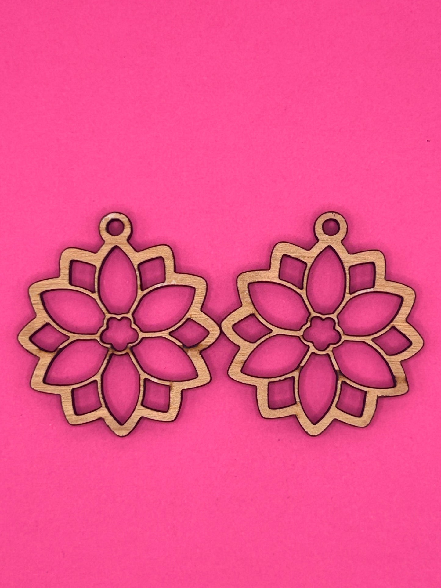Blank poinsettia wooden bezel