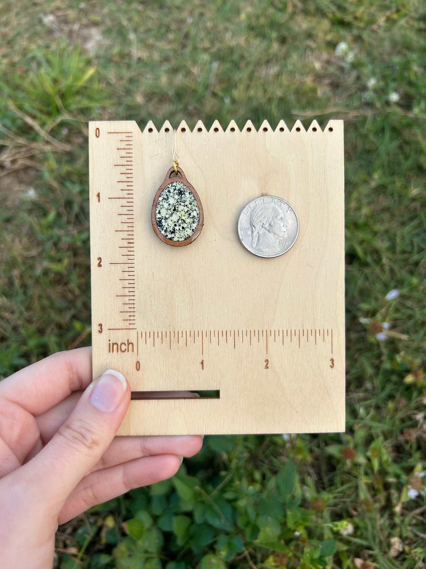 Egg wooden earrings