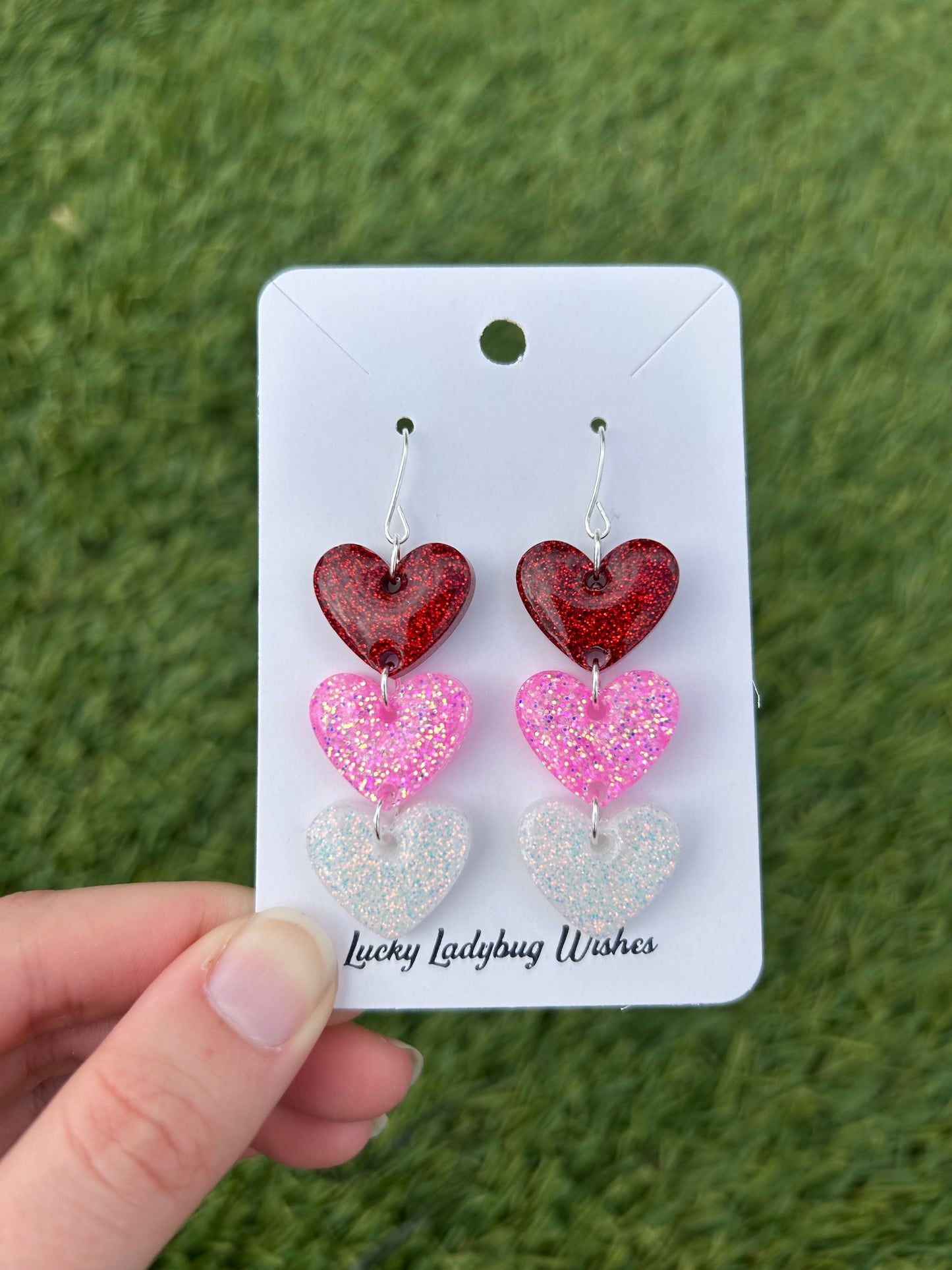 3 tier heart earrings