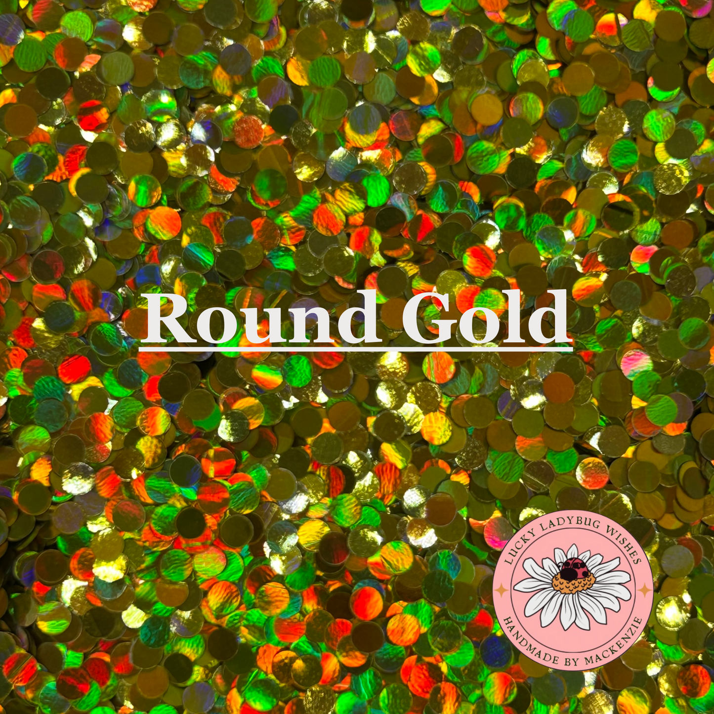 Round Gold 3mm glitter