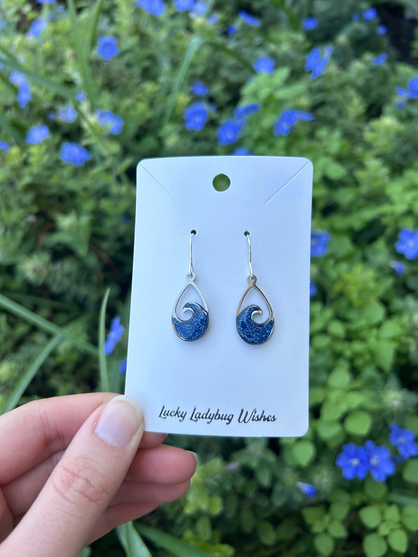Wave Bezel earrings