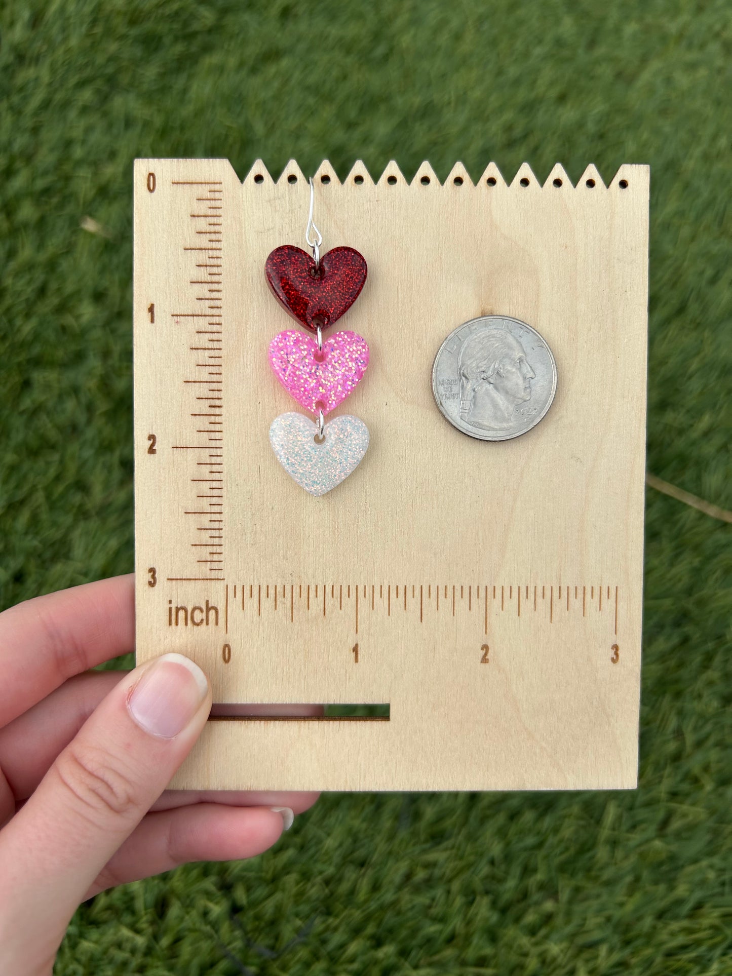 3 tier heart earrings
