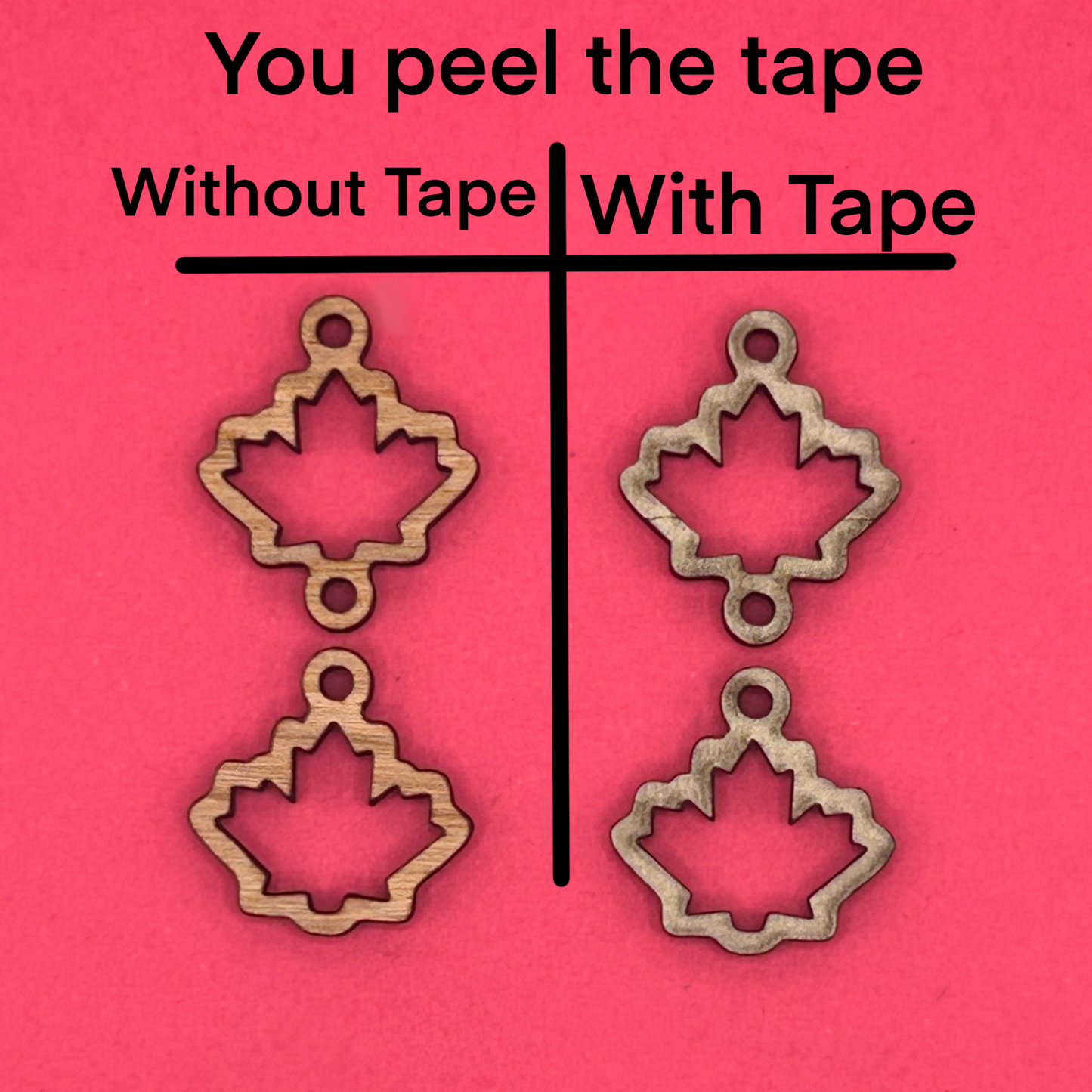 Blank 2 tier fall leaves wooden bezels