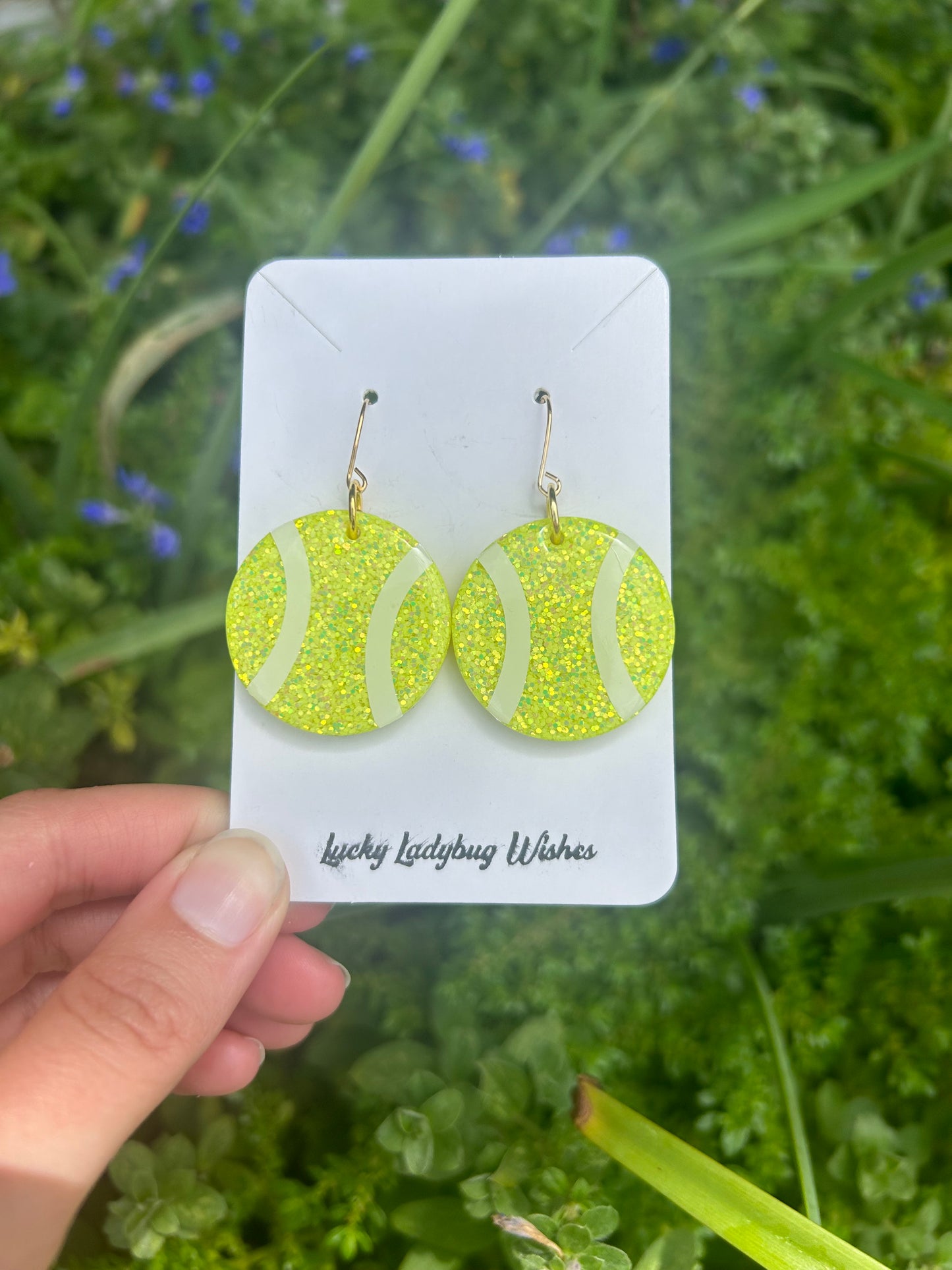 Tennis ball earrings
