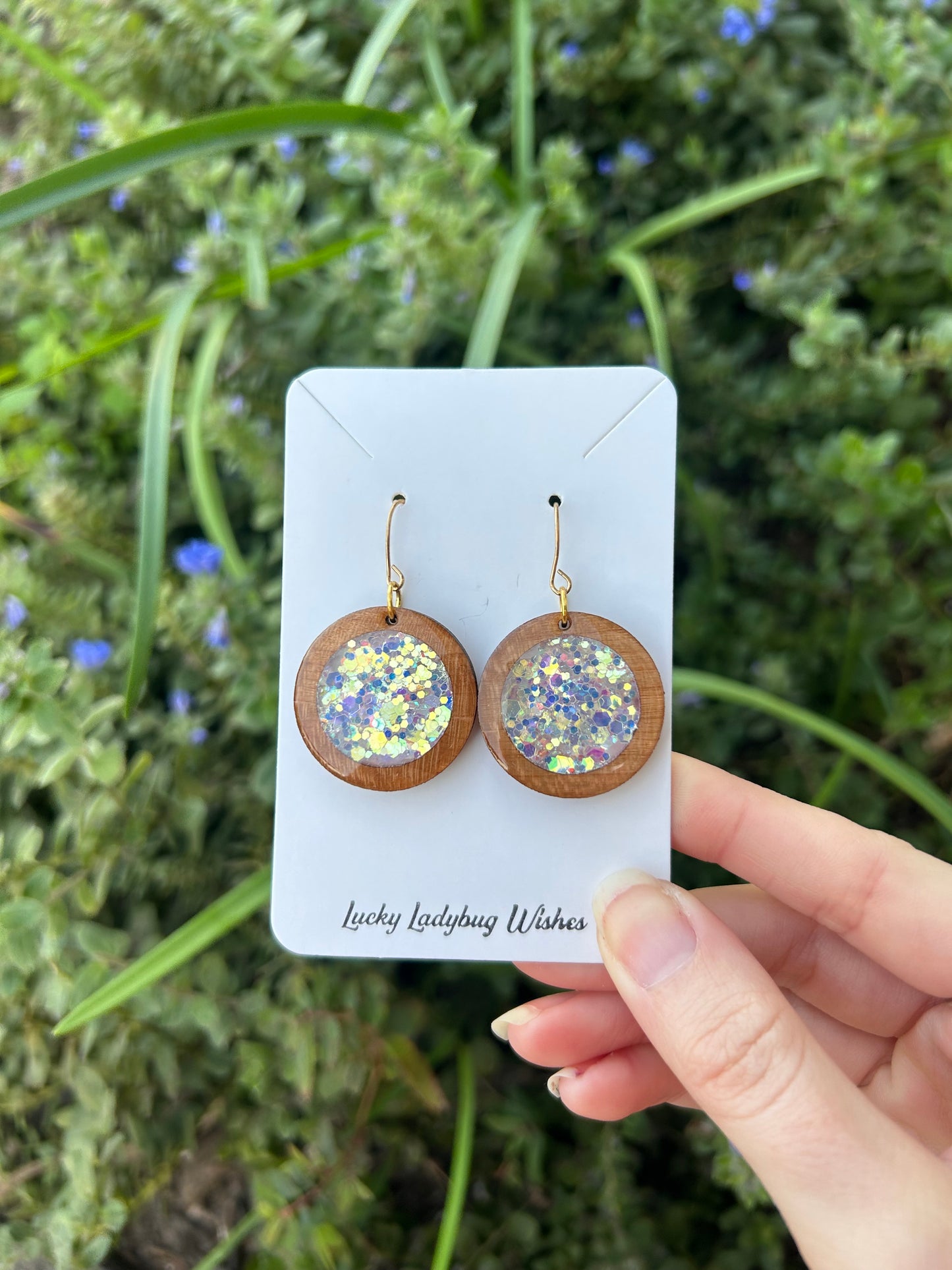 Twilight wooden earrings